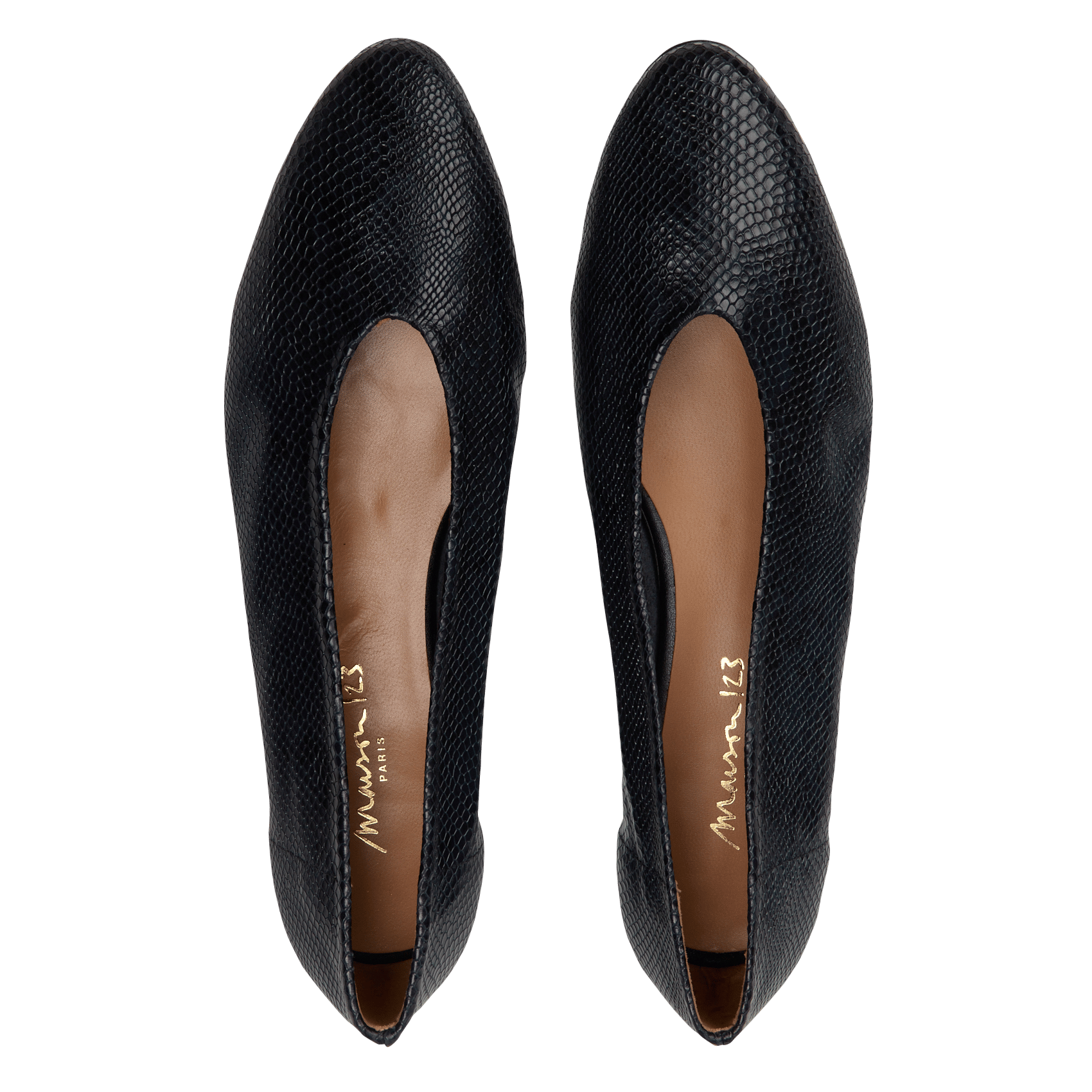 Ballerines en cuir effet python mona MAISON 123 Noir