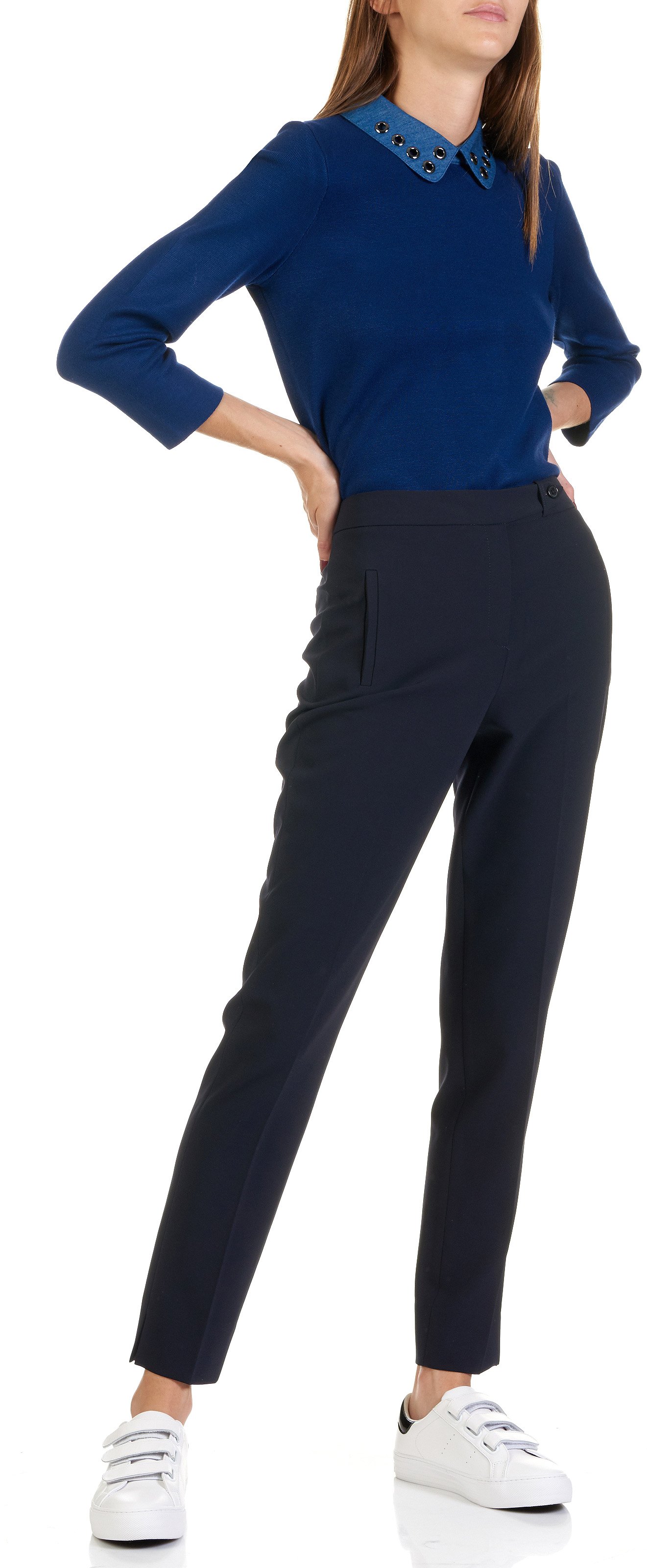 Pantalon slim en crêpe MAISON 123 Bleu
