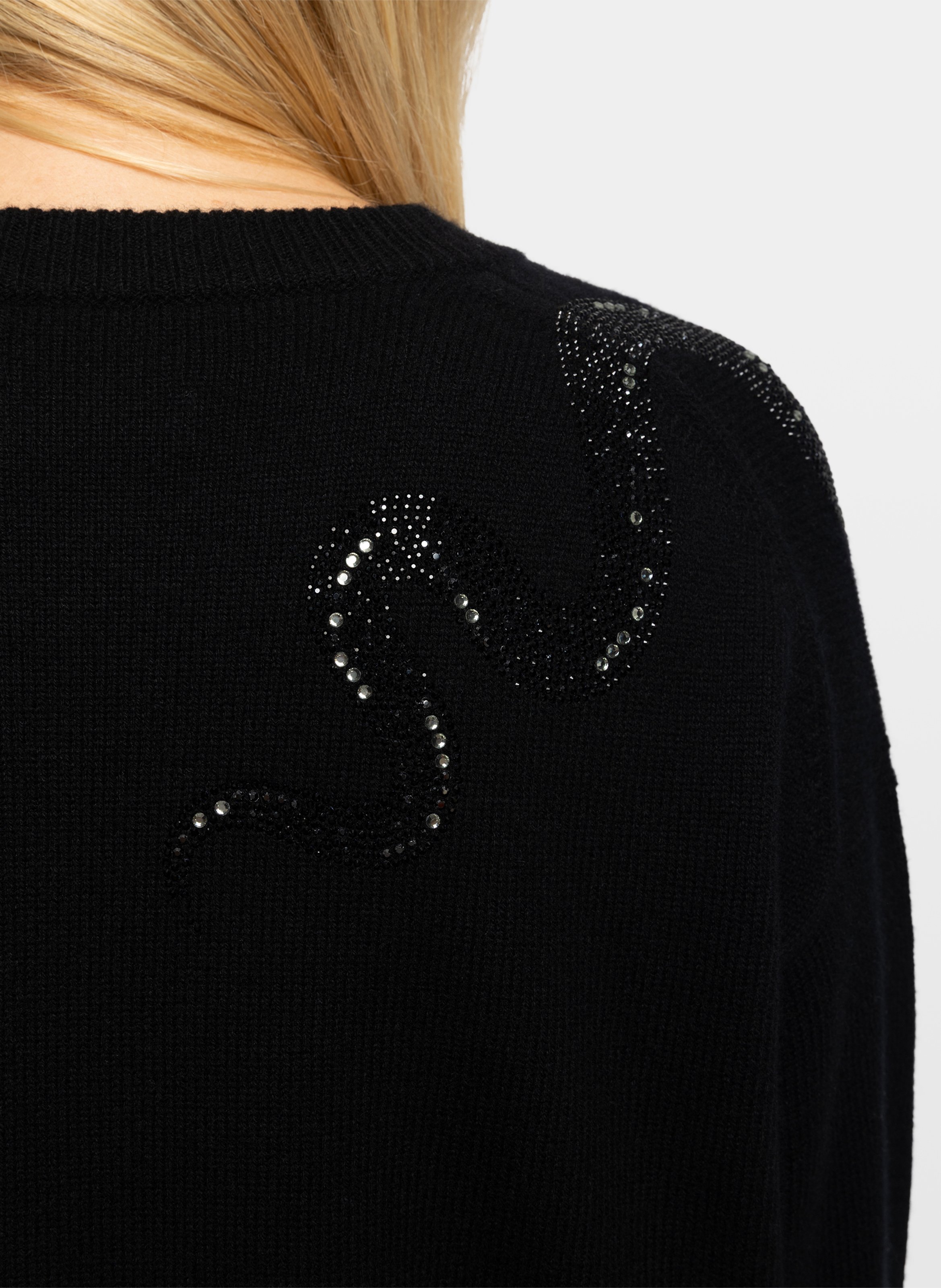 Rechte broek met strass van wol en kasjmier markuz ZADIG&VOLTAIRE Zwart
