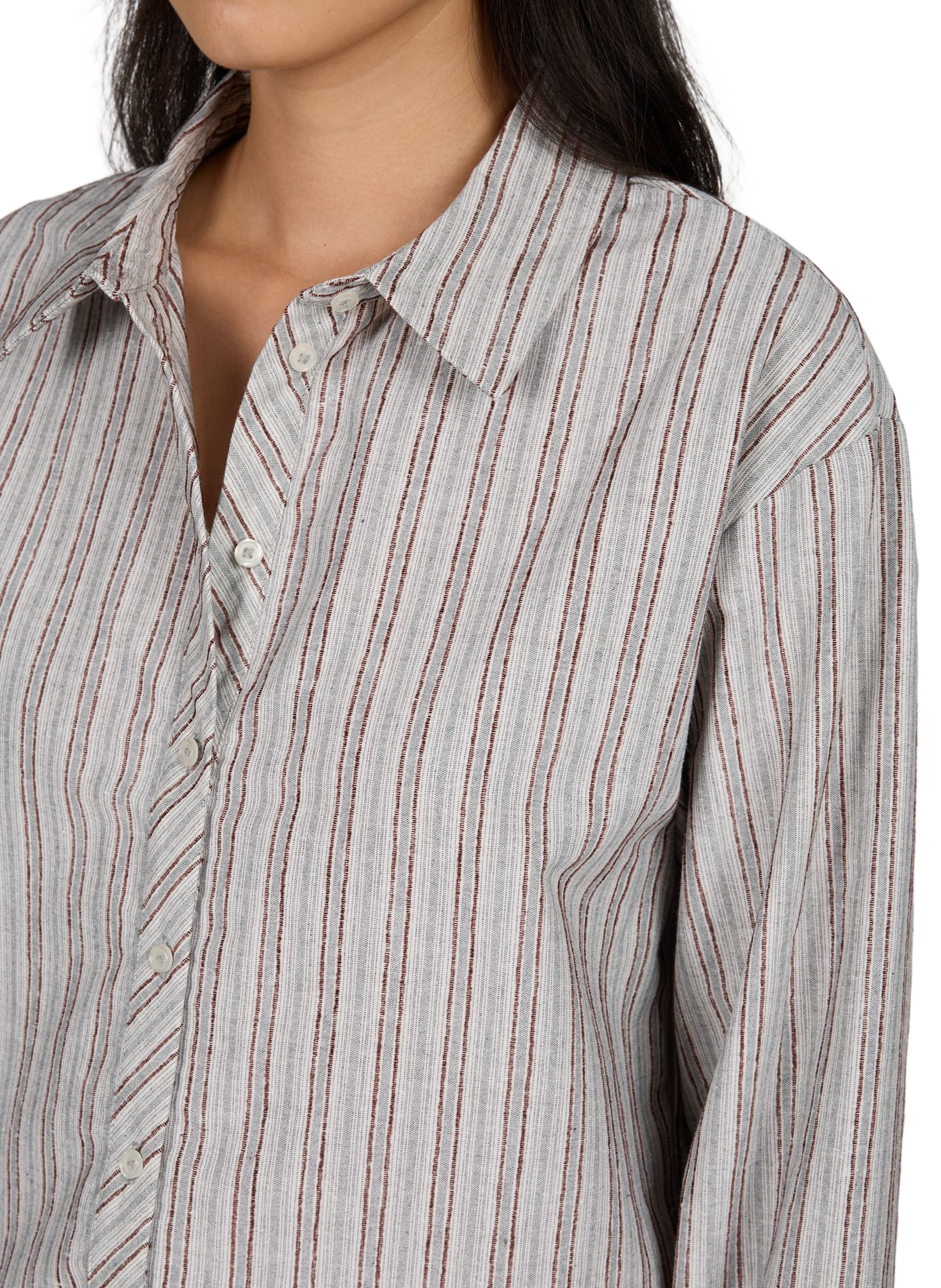 Short Striped Shirt Firla | Grey VILA Women
