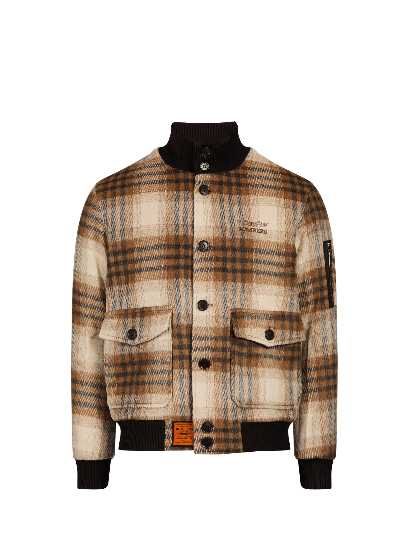 Printed Wexler Wool Blend Jacket BOMBERS ORIGINAL Beige