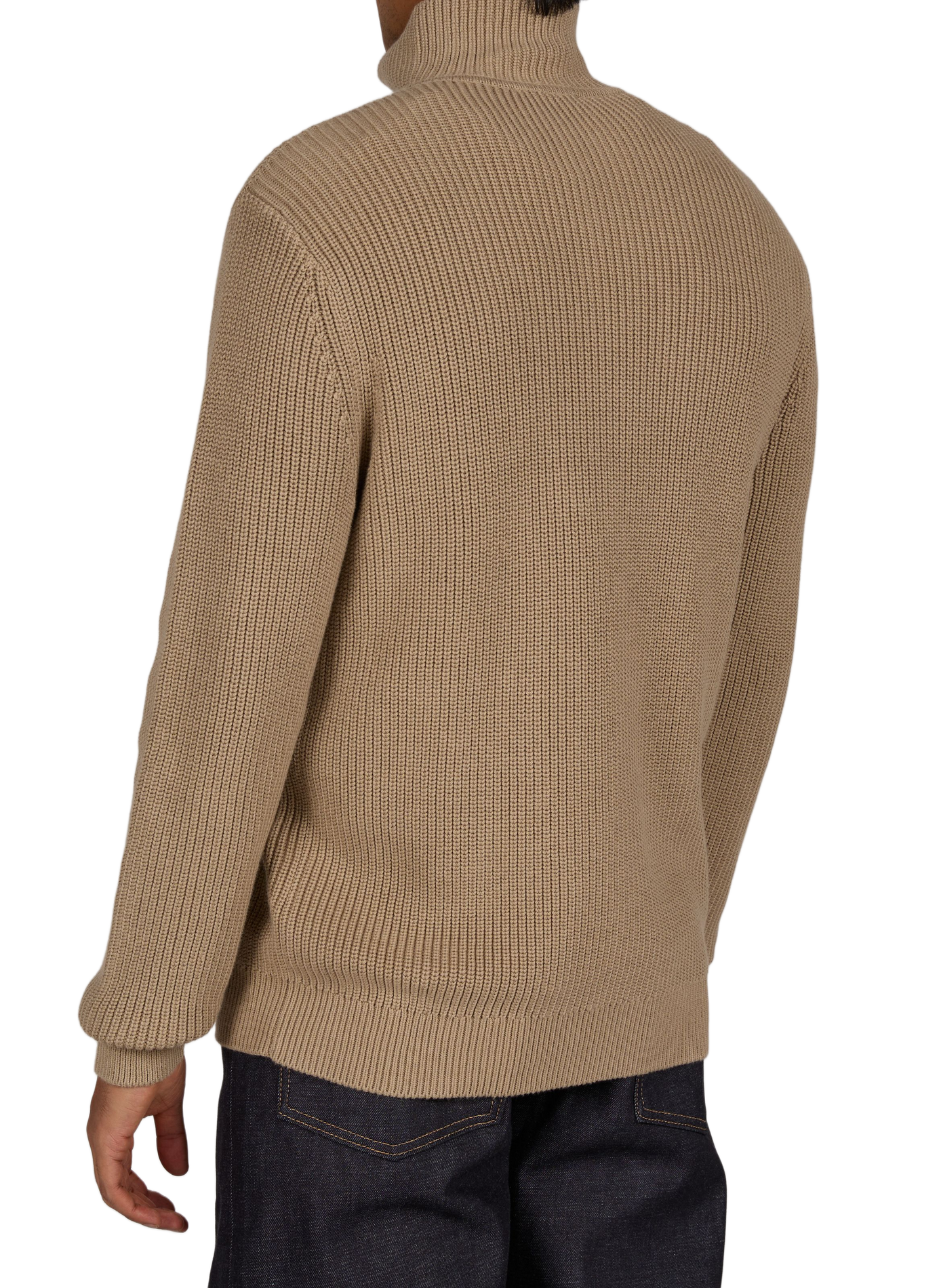 Einfarbiger, weiter Pullover mit Reißverschlusskragen STRELLSON Beige
