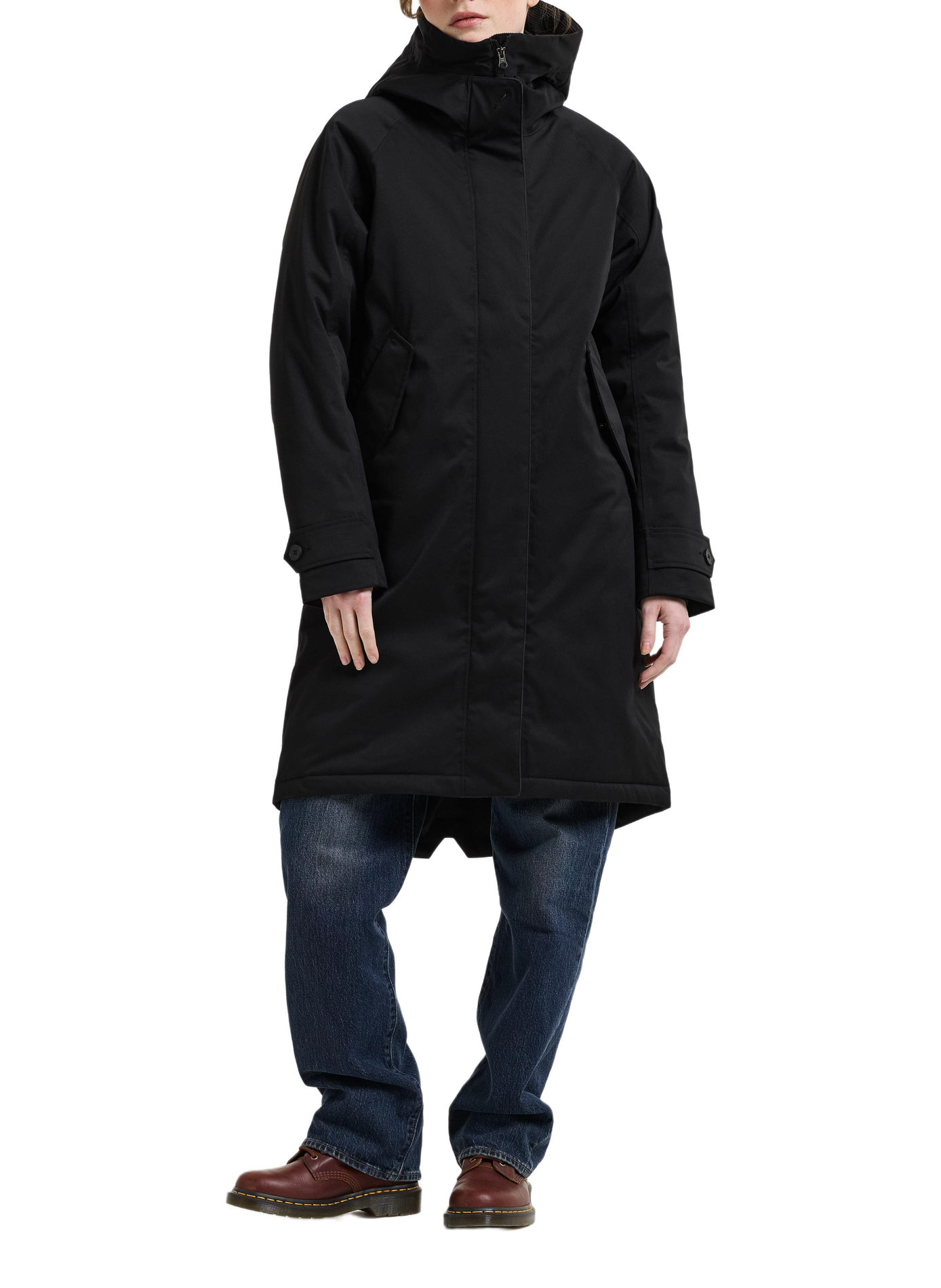 LUNA mid-length hooded parka DIDRIKSONS Black