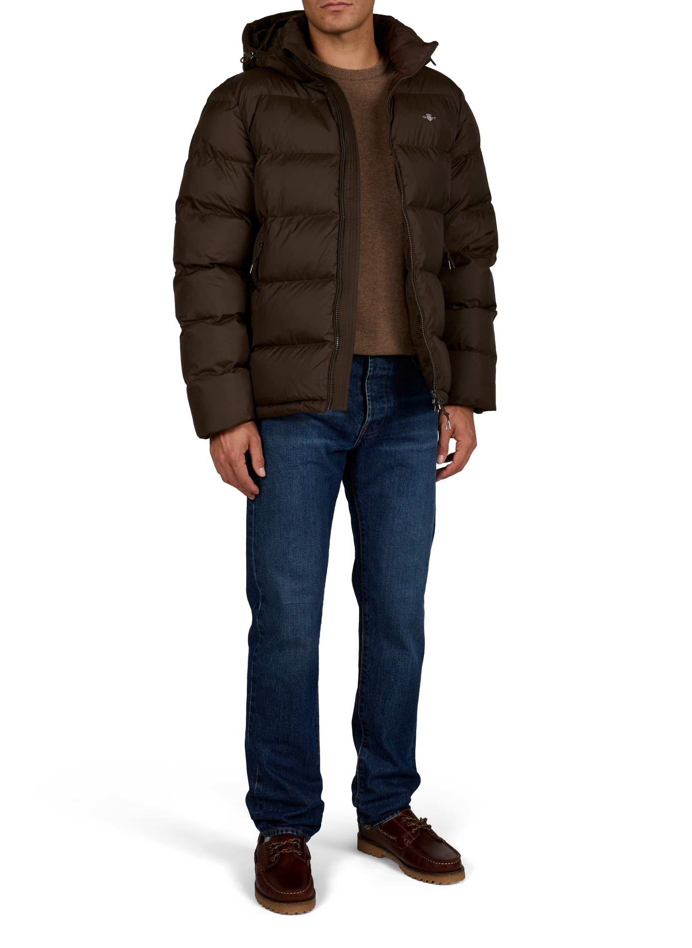 Oversized hooded puffer jacket GANT Brown