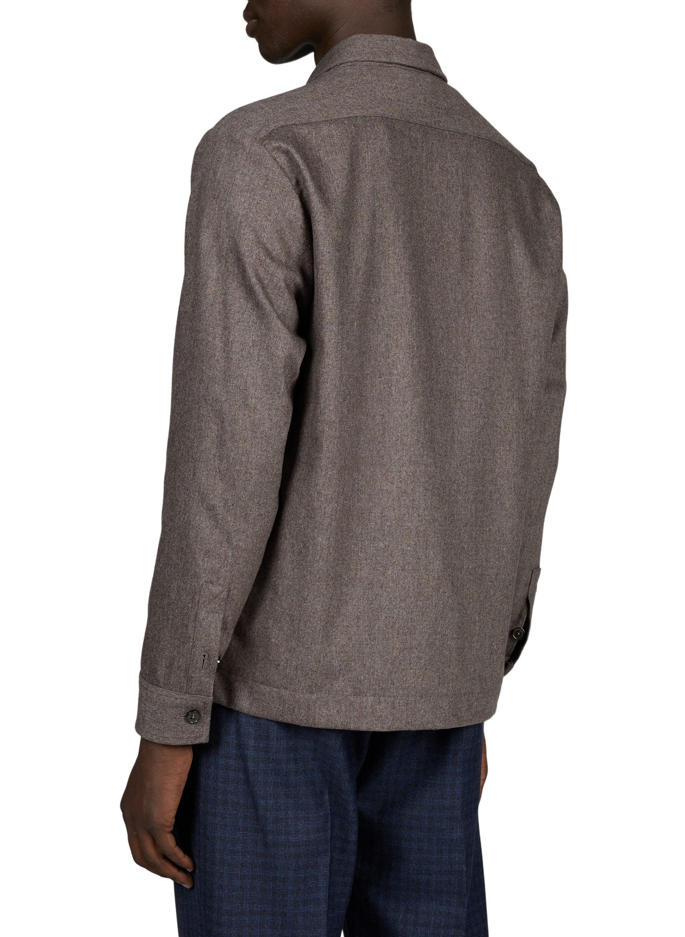 Straight-cut zip-up jacket in a wool blend PT01 Brown
