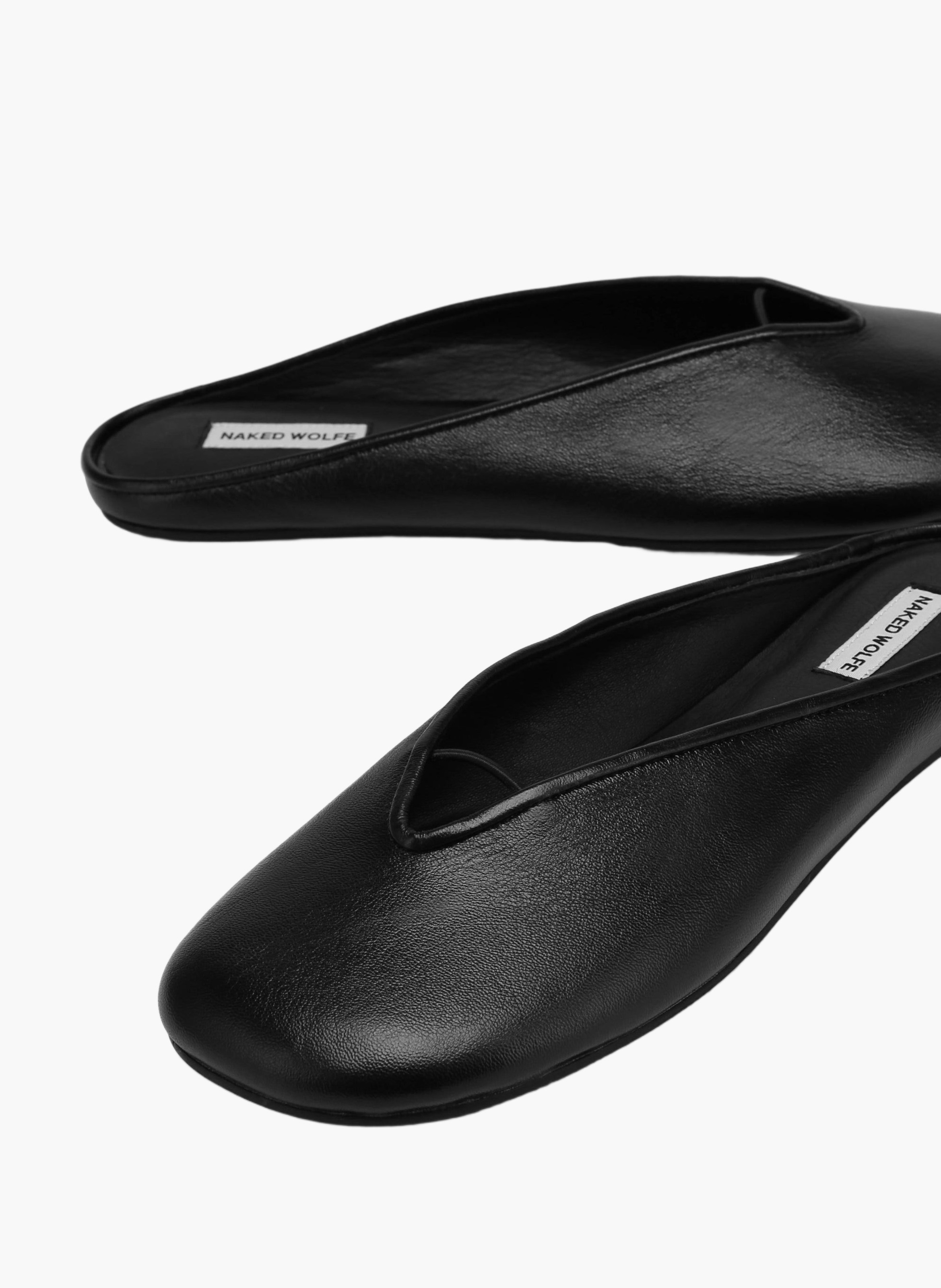 Pippa ballerina's van leer NAKED WOLFE Zwart