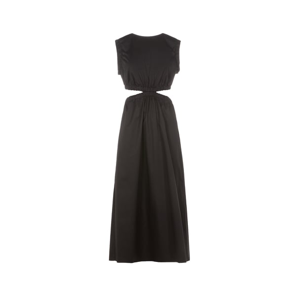 Saison Cut-out Cotton-blend Dress In Black