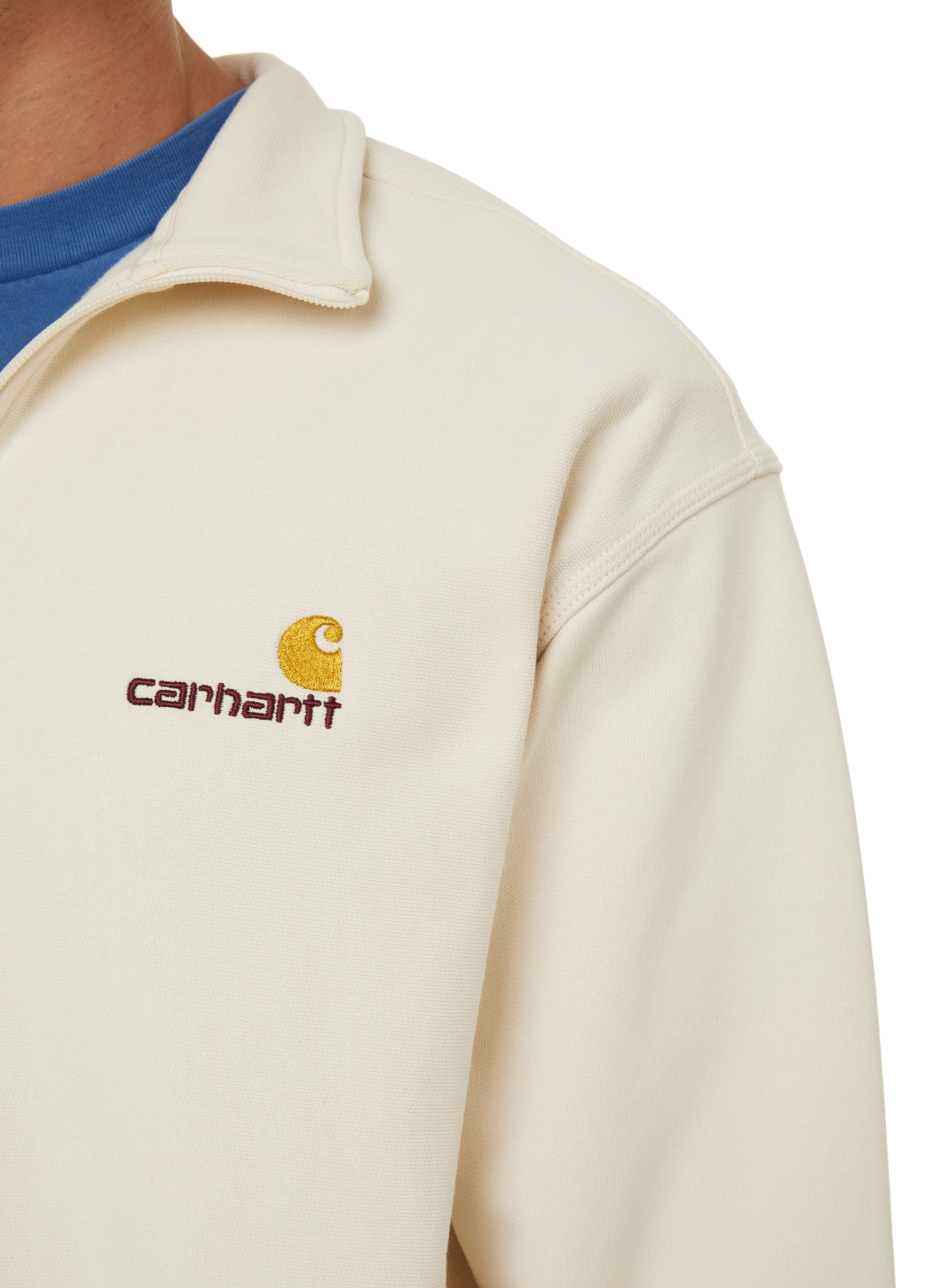 Sweatshirt col zippé en coton mélangé CARHARTT WIP Beige