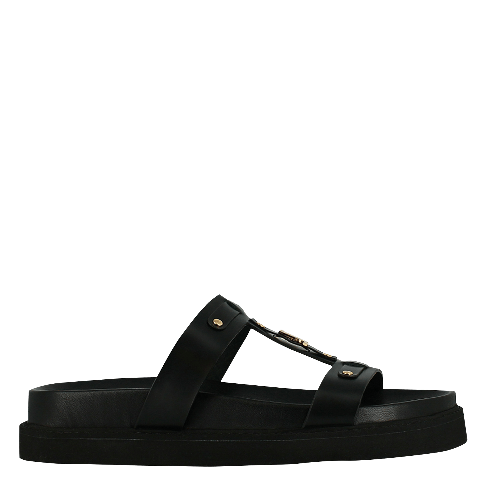 Sandales plates en cuir lisse luana JONAK Noir