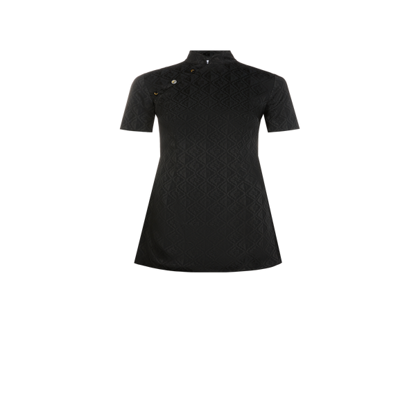 Shop Marine Serre Viscose Jacquard Mini Dress In Black