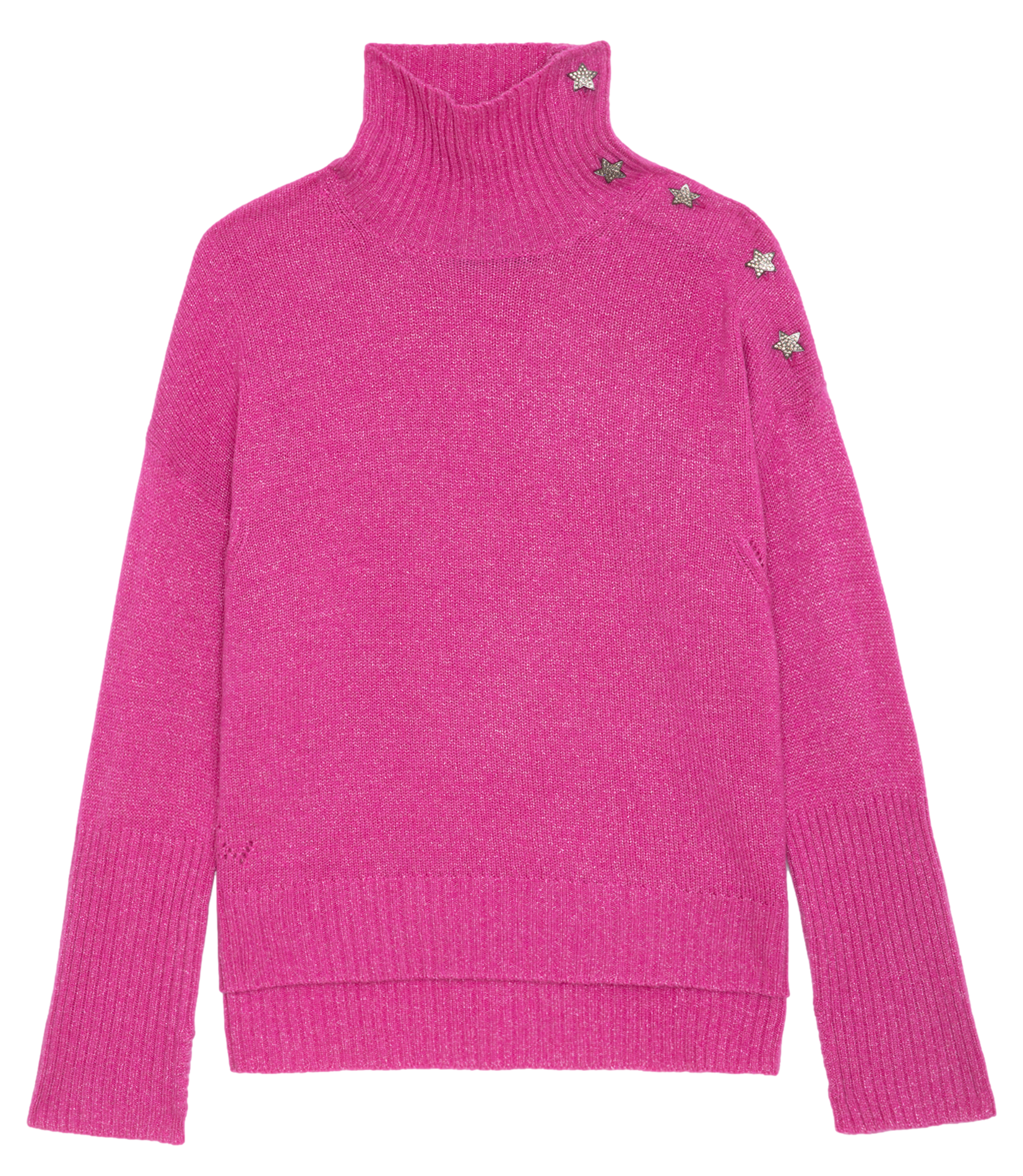 Pull droit col montant en cachemire mélangé alma ZADIG&VOLTAIRE Rose
