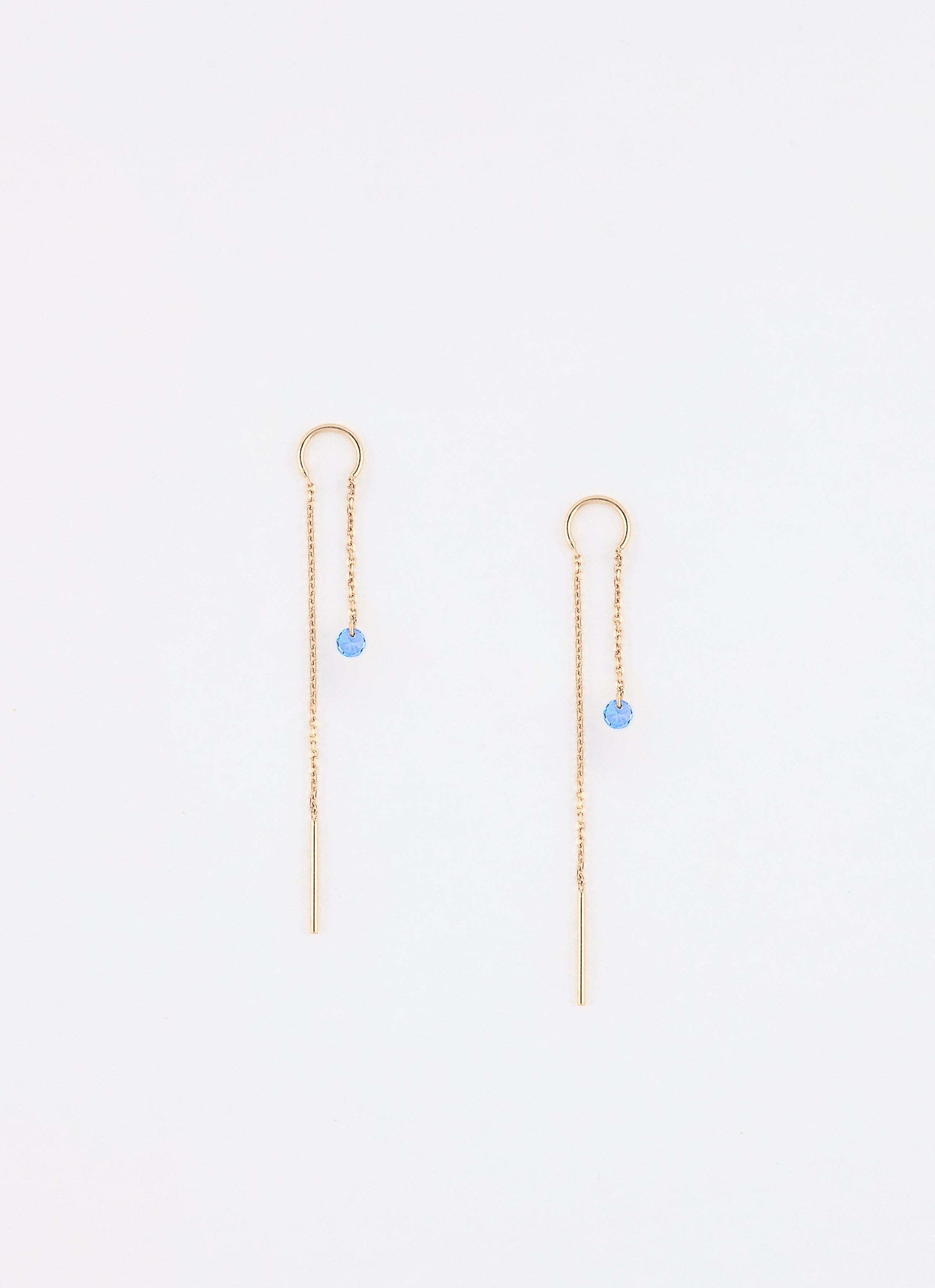 Boucles d'oreille aqua lavande plaqué or ANNA SOTTILOTTA Bleu