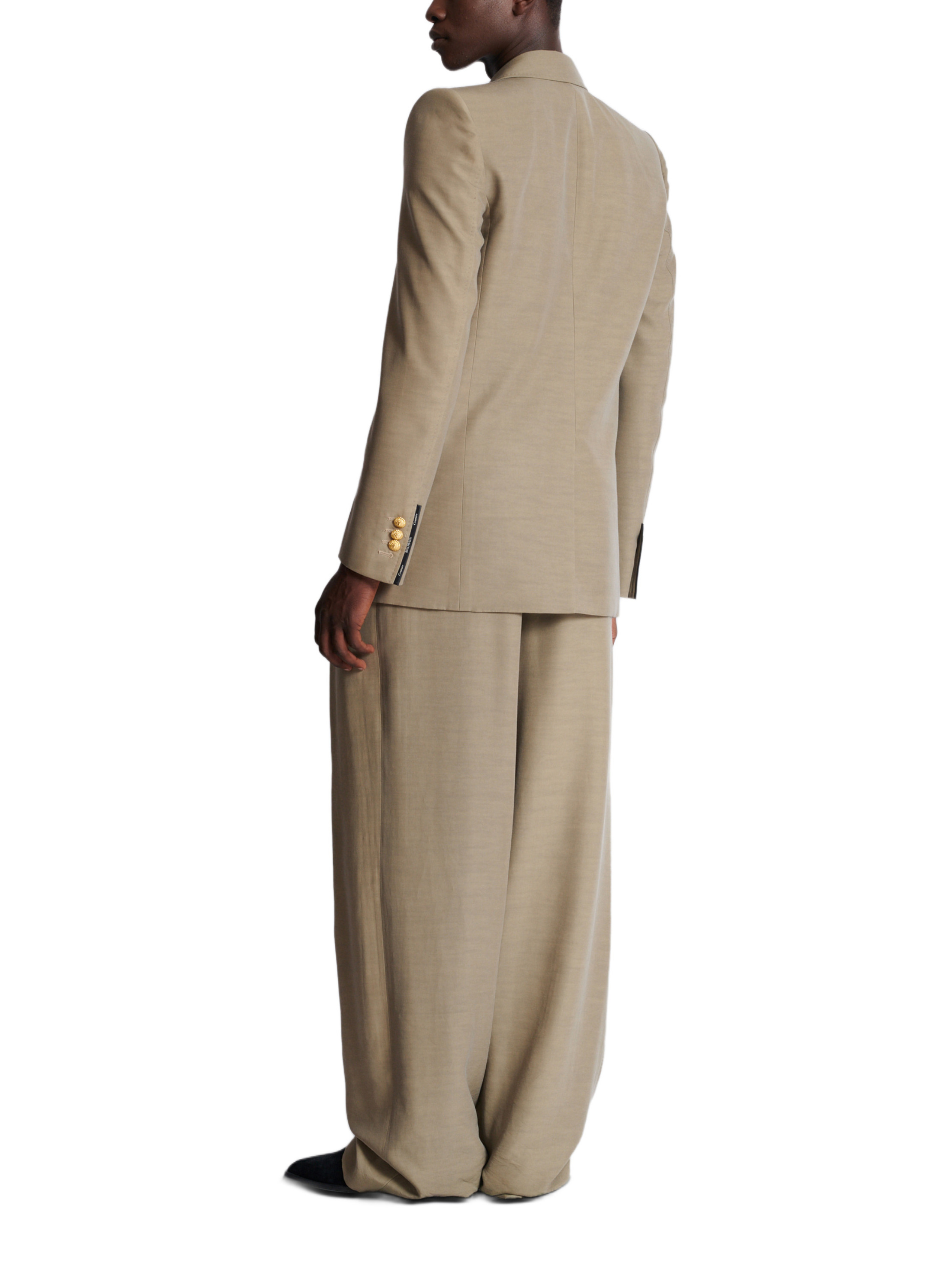 Veste de tailleur 1 bouton en cupro BALMAIN Marron