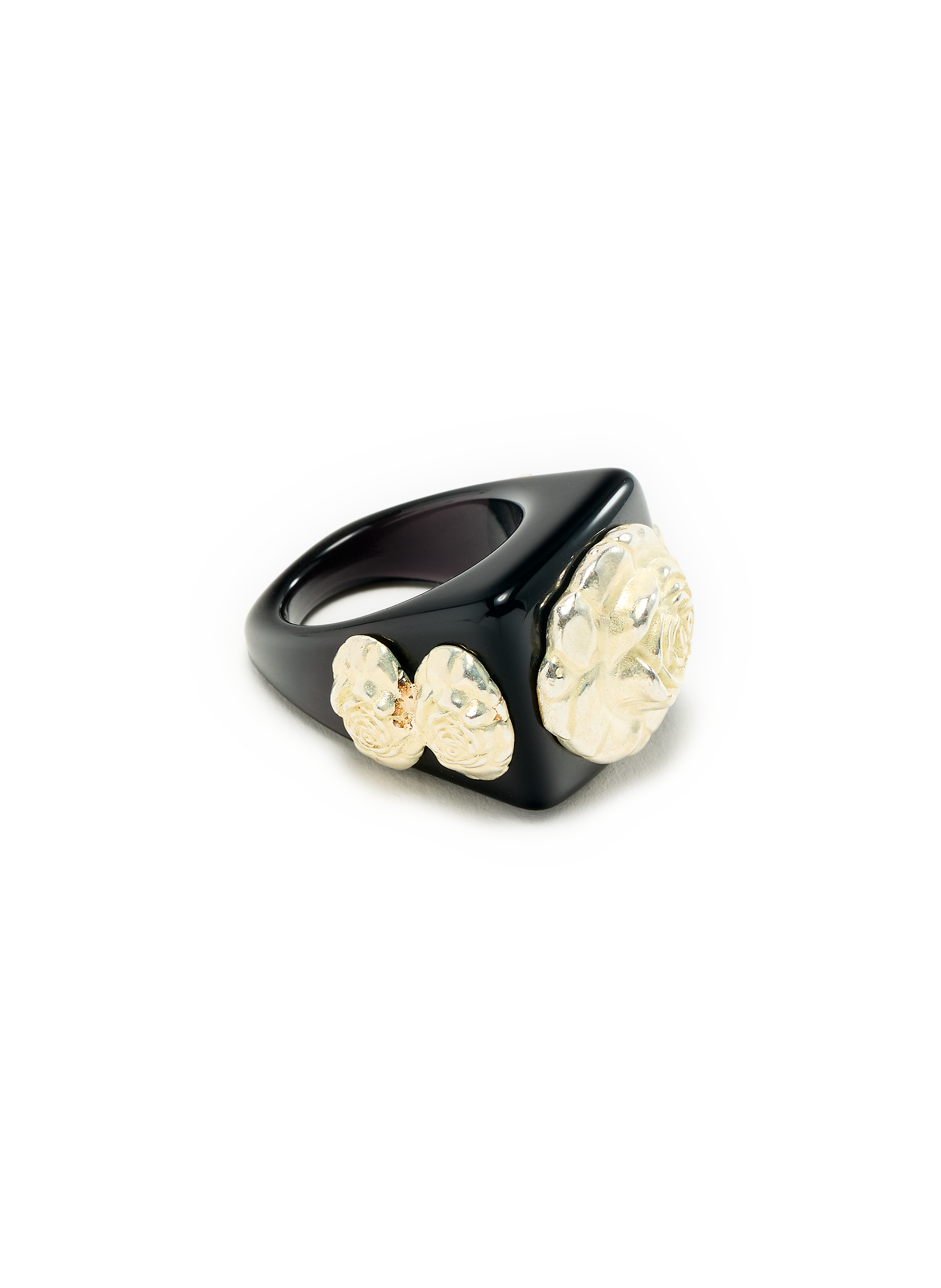 Bague Black on Silver Roseton  LA MANSO Multicolore