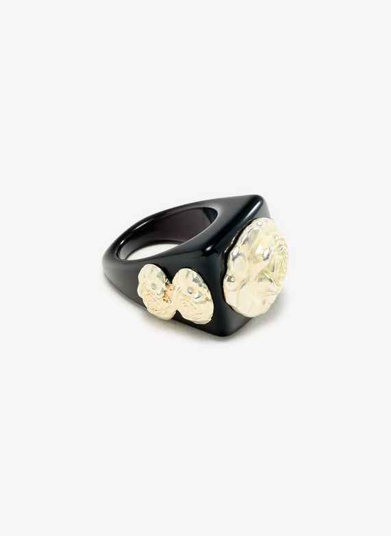 Bague Black on Silver Roseton  | Multicolore by LA MANSO Bague Black on Silver Roseton  Multicolore