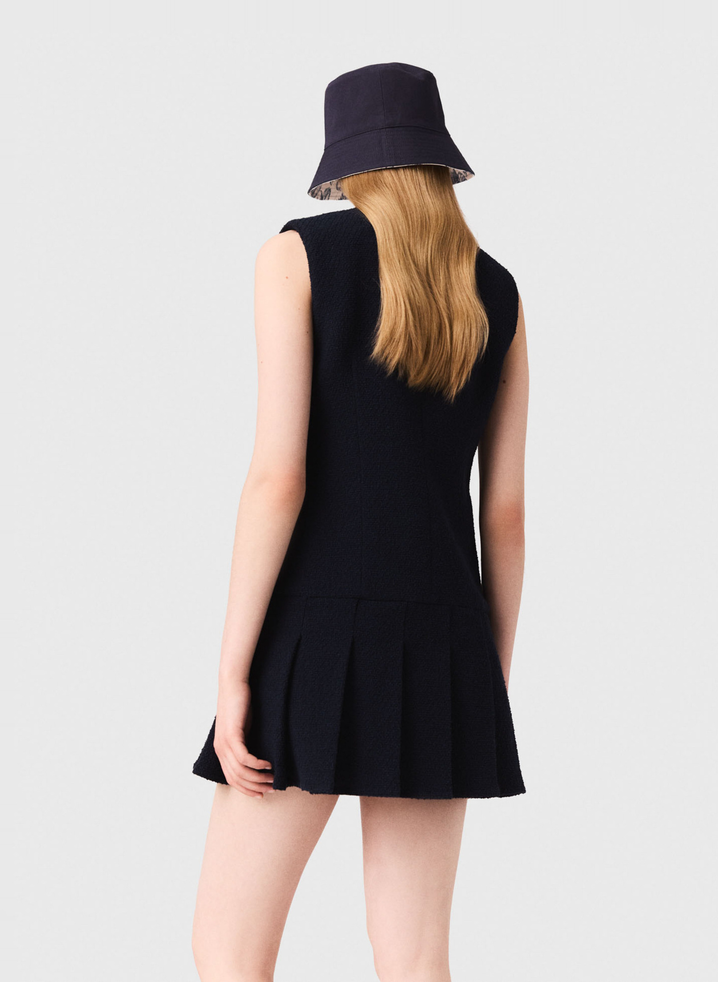 Robe courte en coton mélangé MAJE Bleu