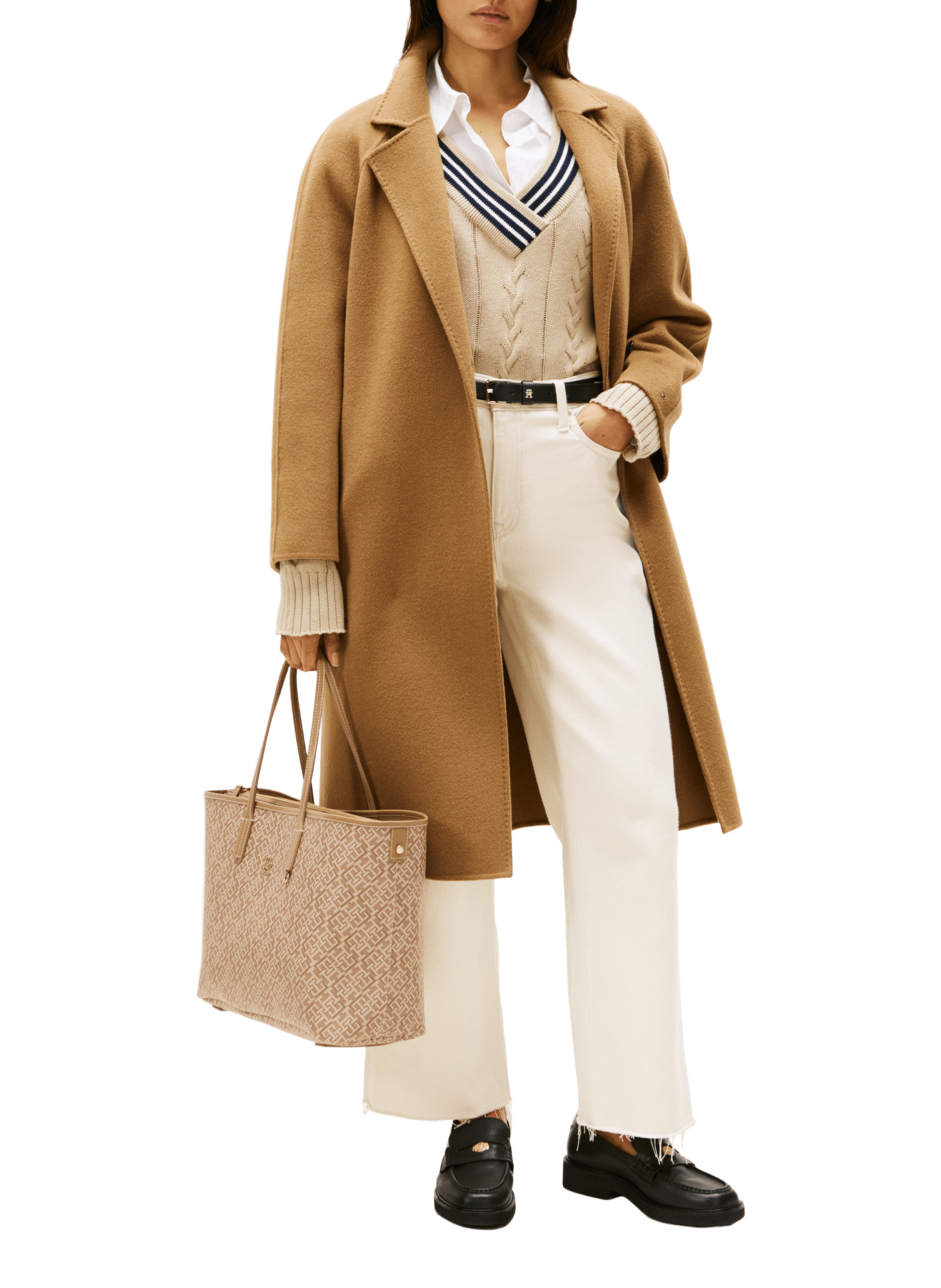 Monogram tote bag TOMMY HILFIGER Brown