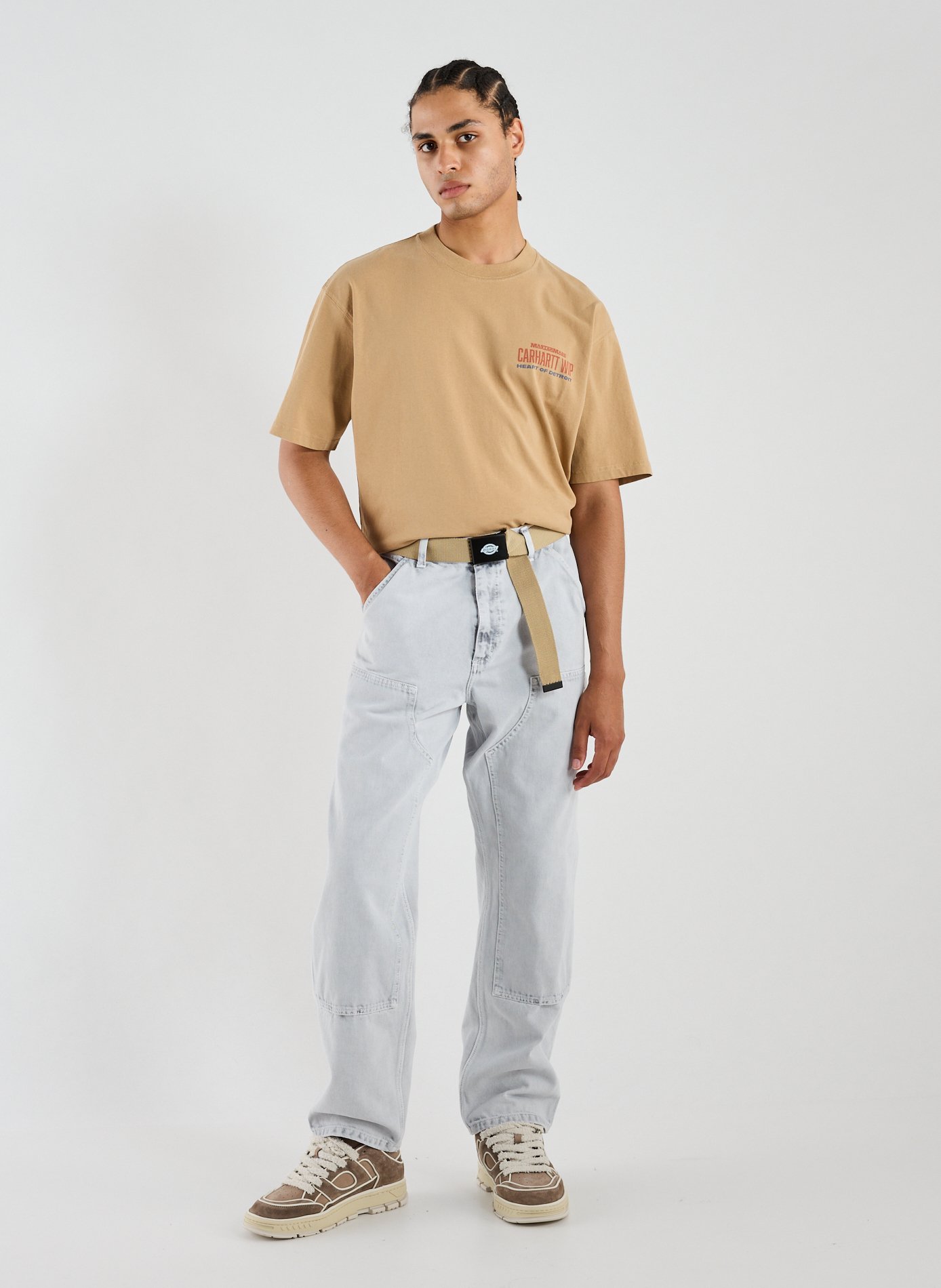 Oversized printed cotton T-shirt CARHARTT WIP Beige