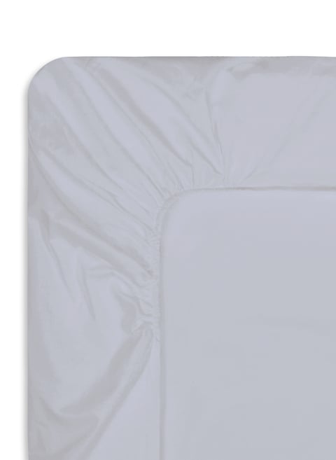 Drap housse en satin de coton ArgentAU PRINTEMPS PARIS Drap housse en satin de coton ArgentAU PRINTEMPS PARIS