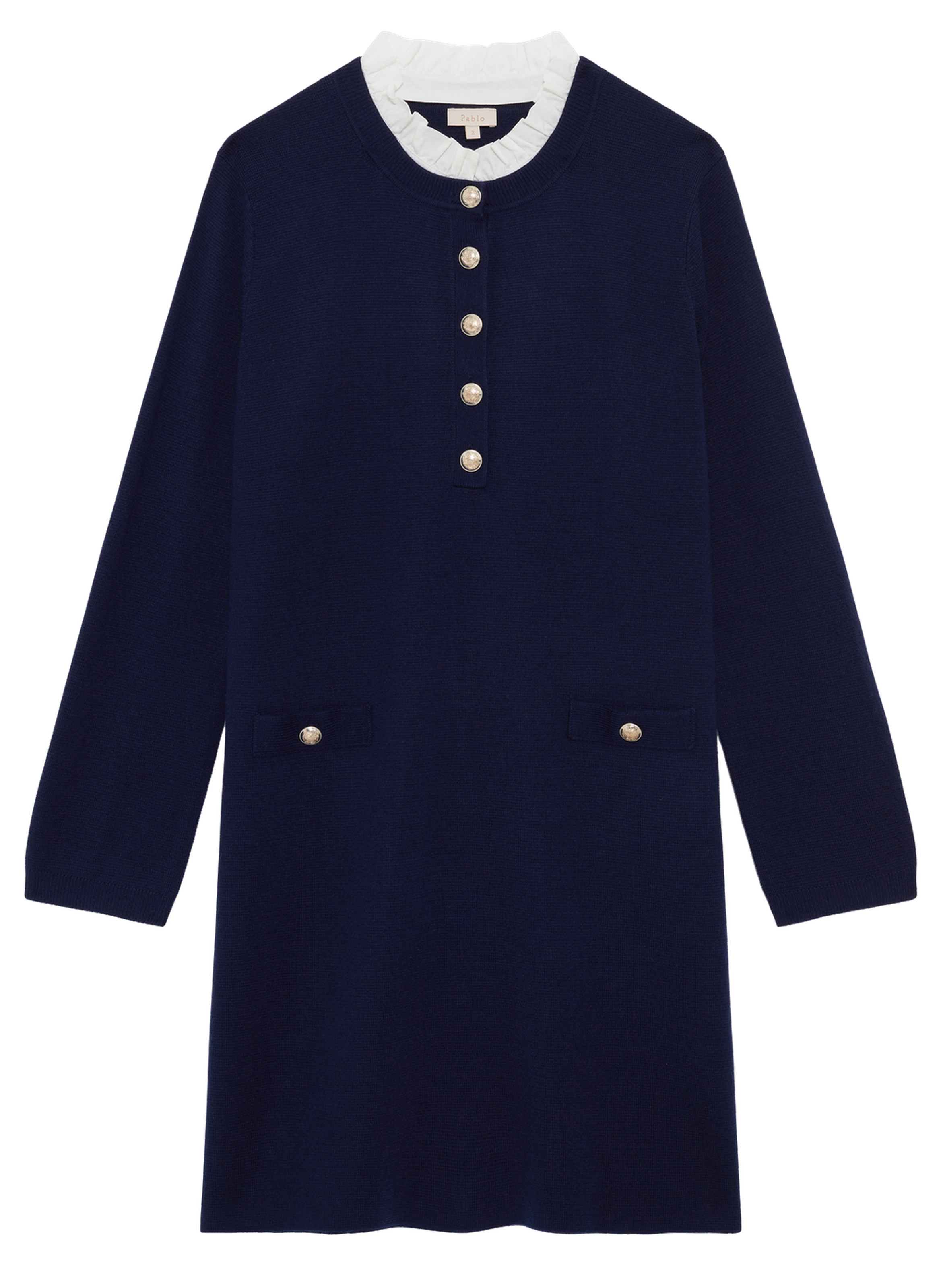 Robe droite à col façon chemisier - lidia PABLO Bleu