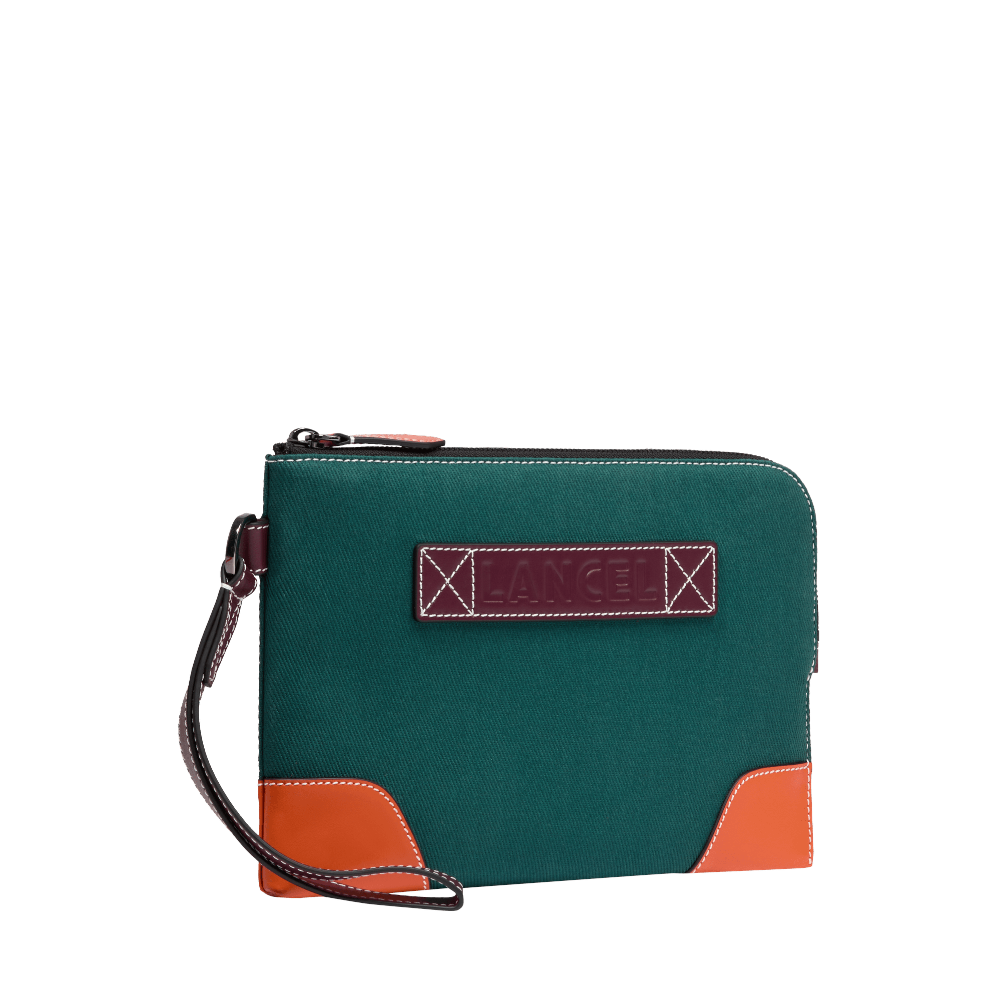 Pochette zippée s avec dragonne escapade de lancel en cuir LANCEL Vert