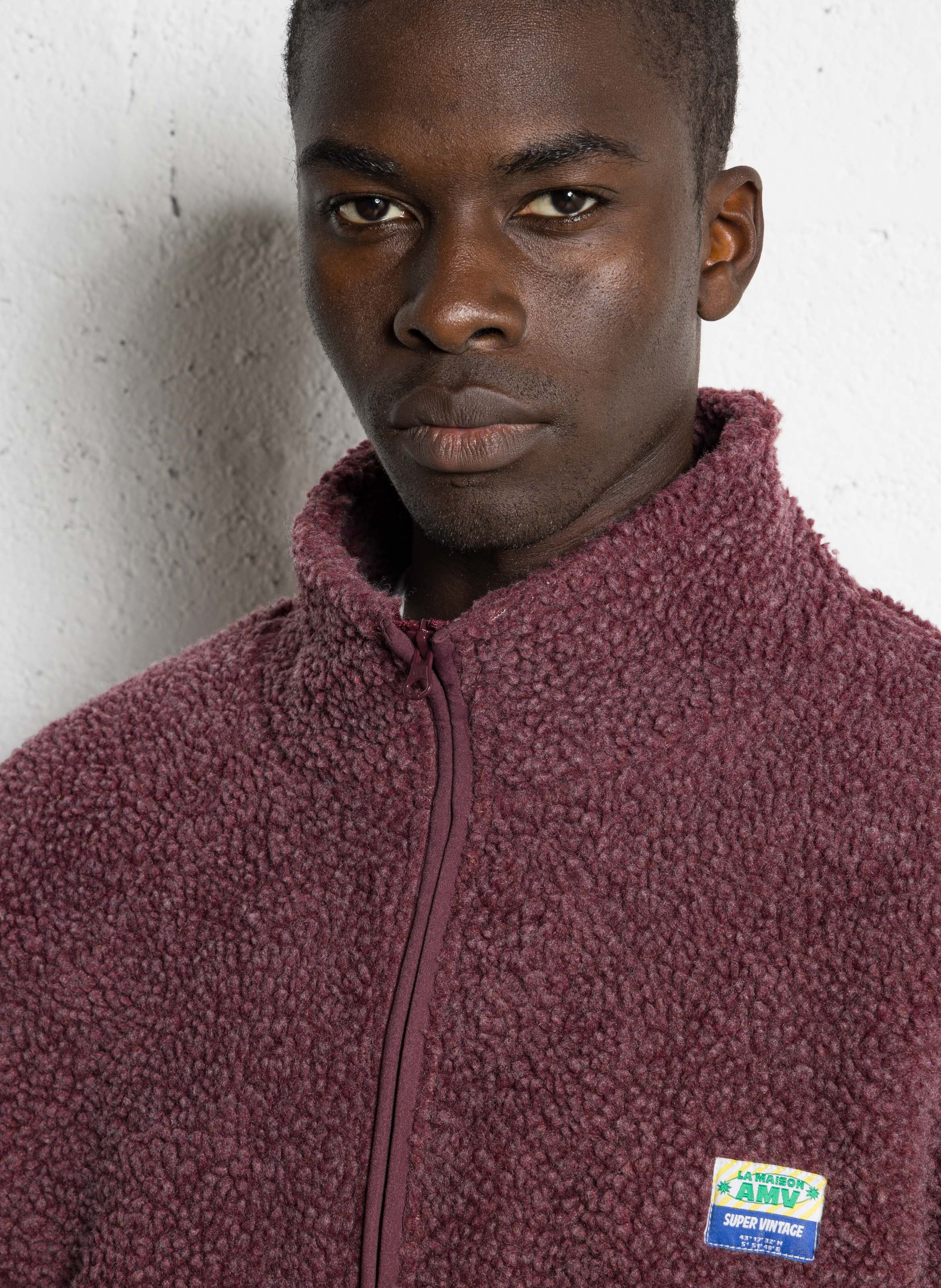 Veste col montant en sherpa hoktown AMERICAN VINTAGE Rouge