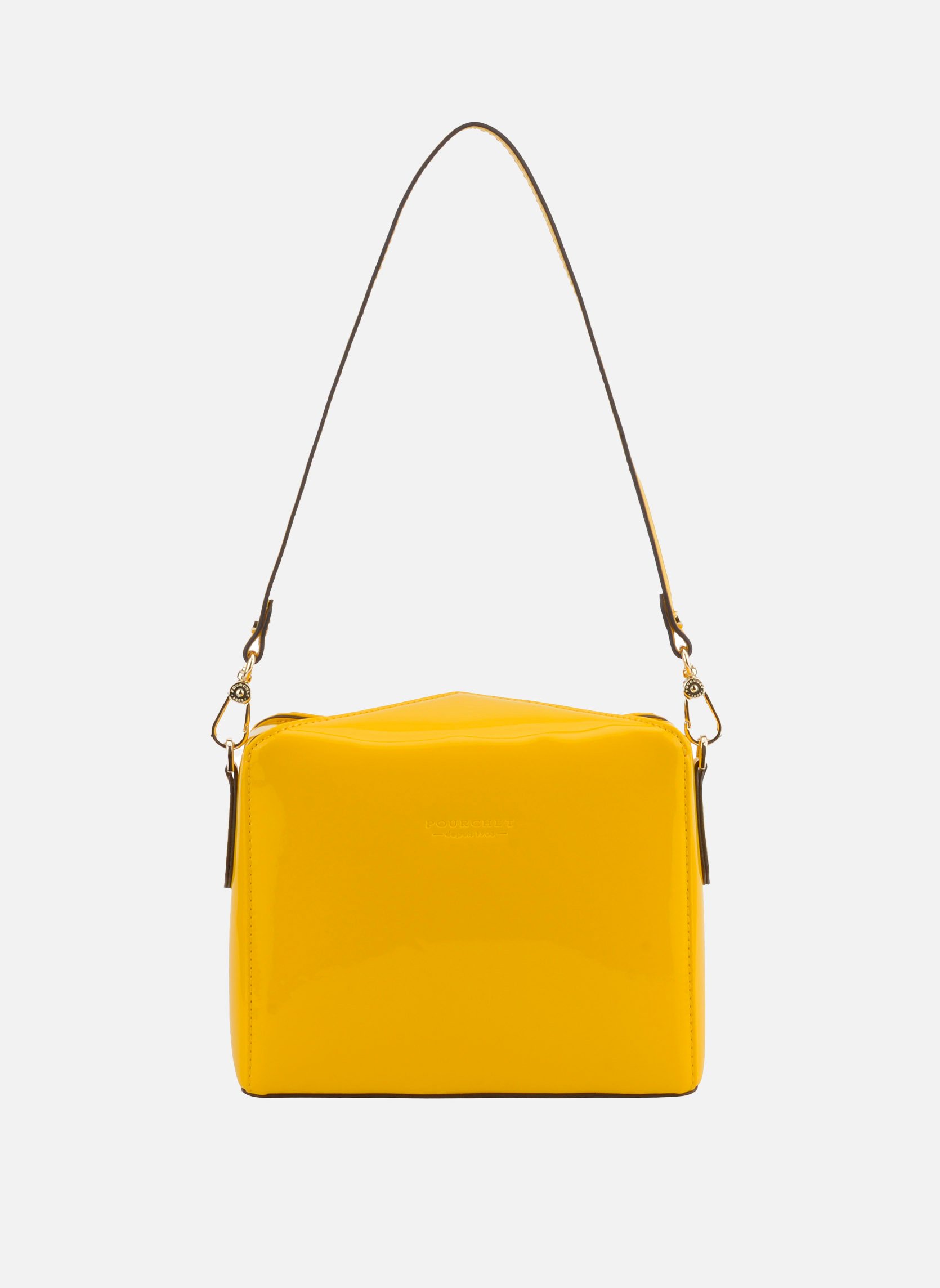 POURCHET Cassetta vernis - sac porté épaule Jaune
