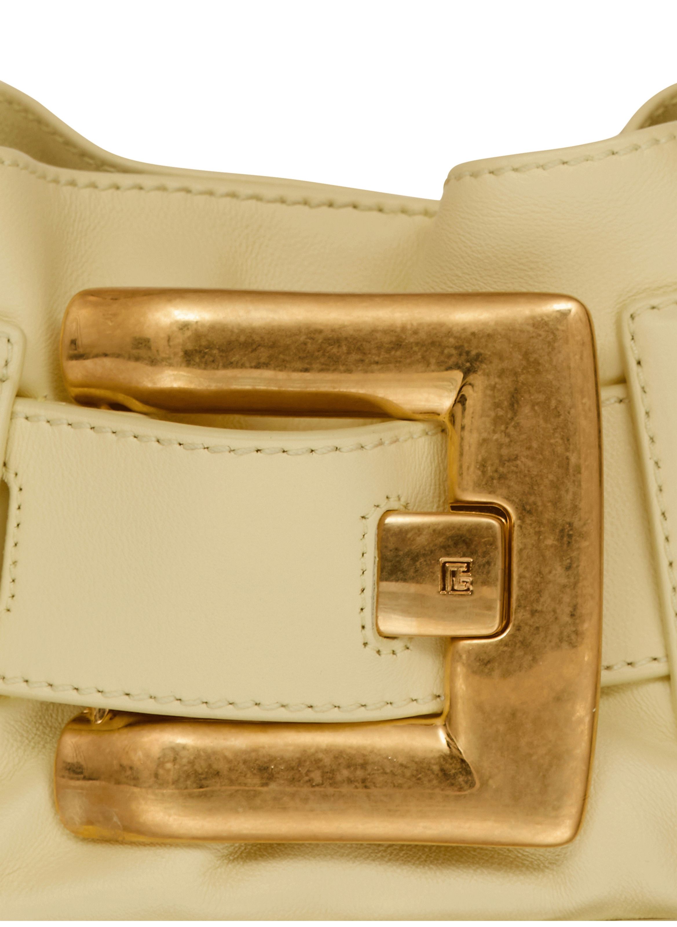 Sac anthem mini shoulder en cuir de veau BALMAIN Jaune