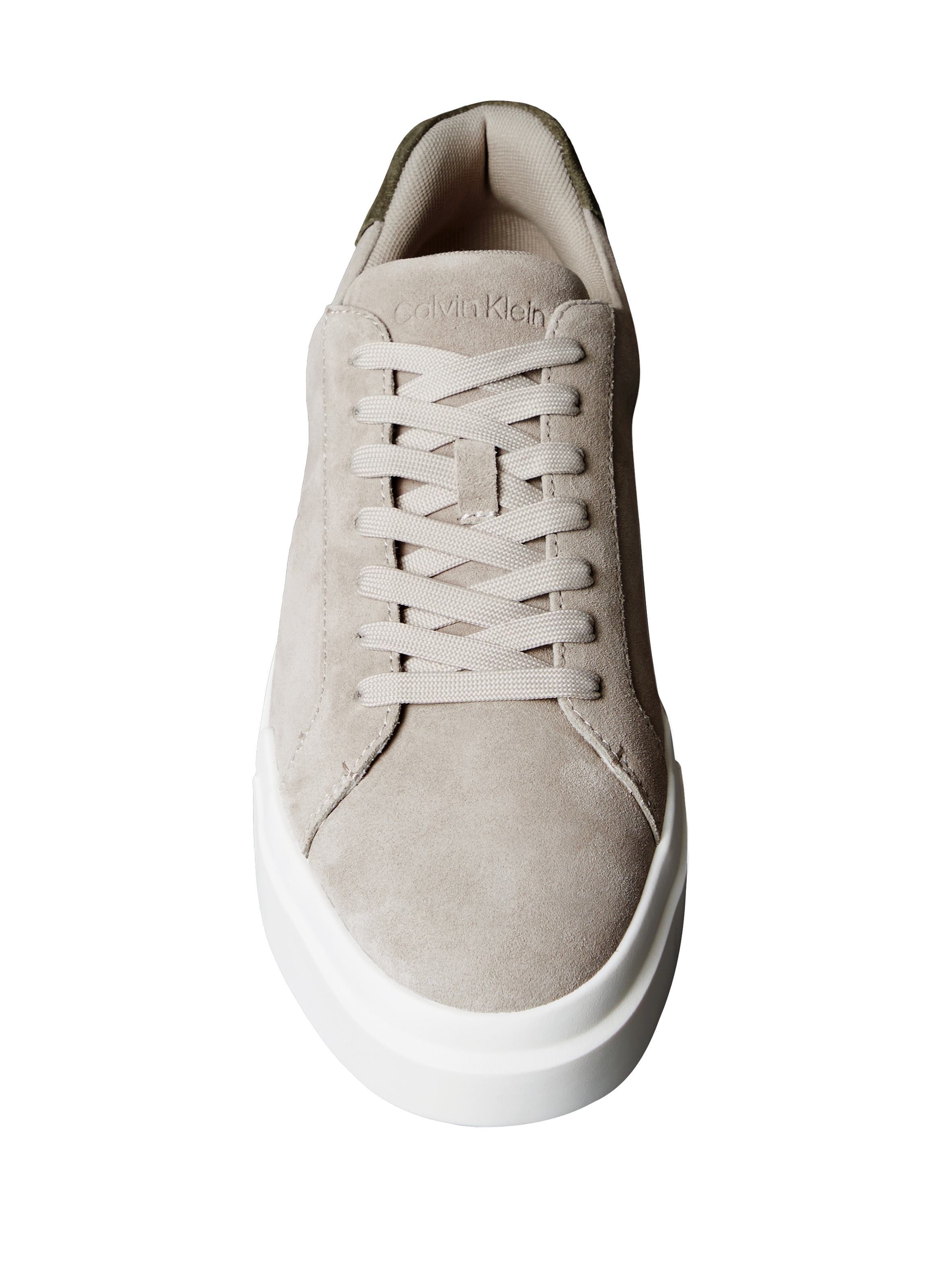 Baskets basses en cuir suède CALVIN KLEIN Beige