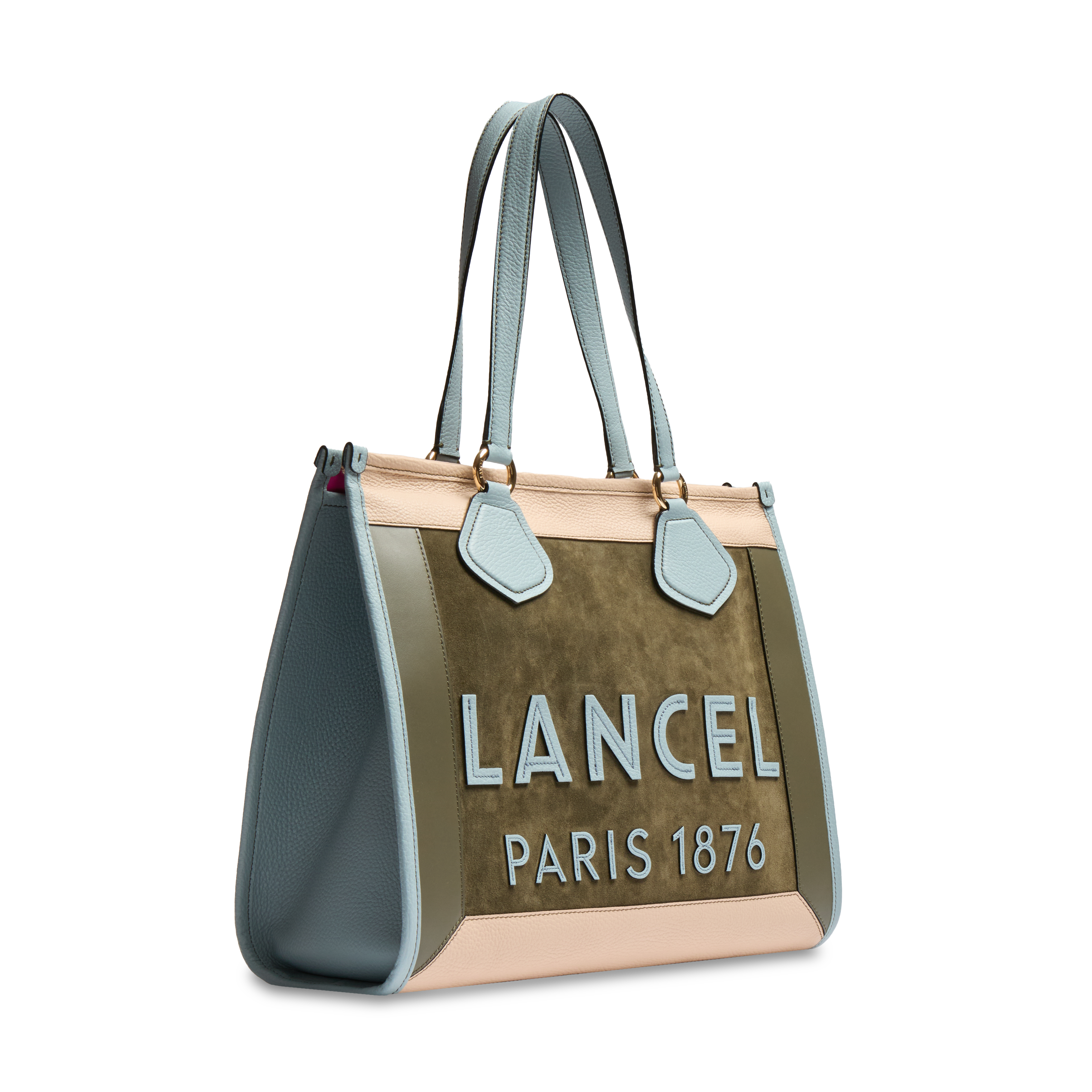 Sac cabas zippé l lancel tote en cuir LANCEL Vert