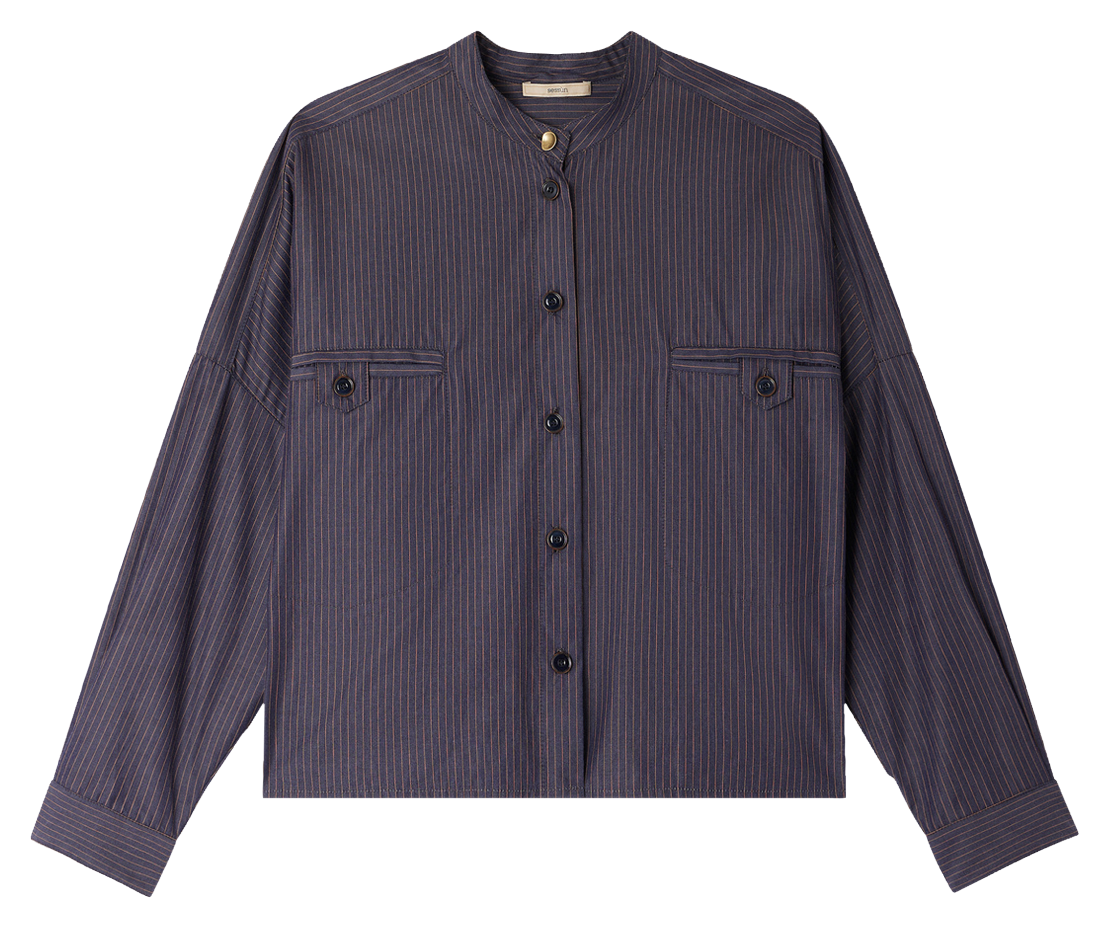 Chemise oversize en coton rayé orregia SESSUN Bleu