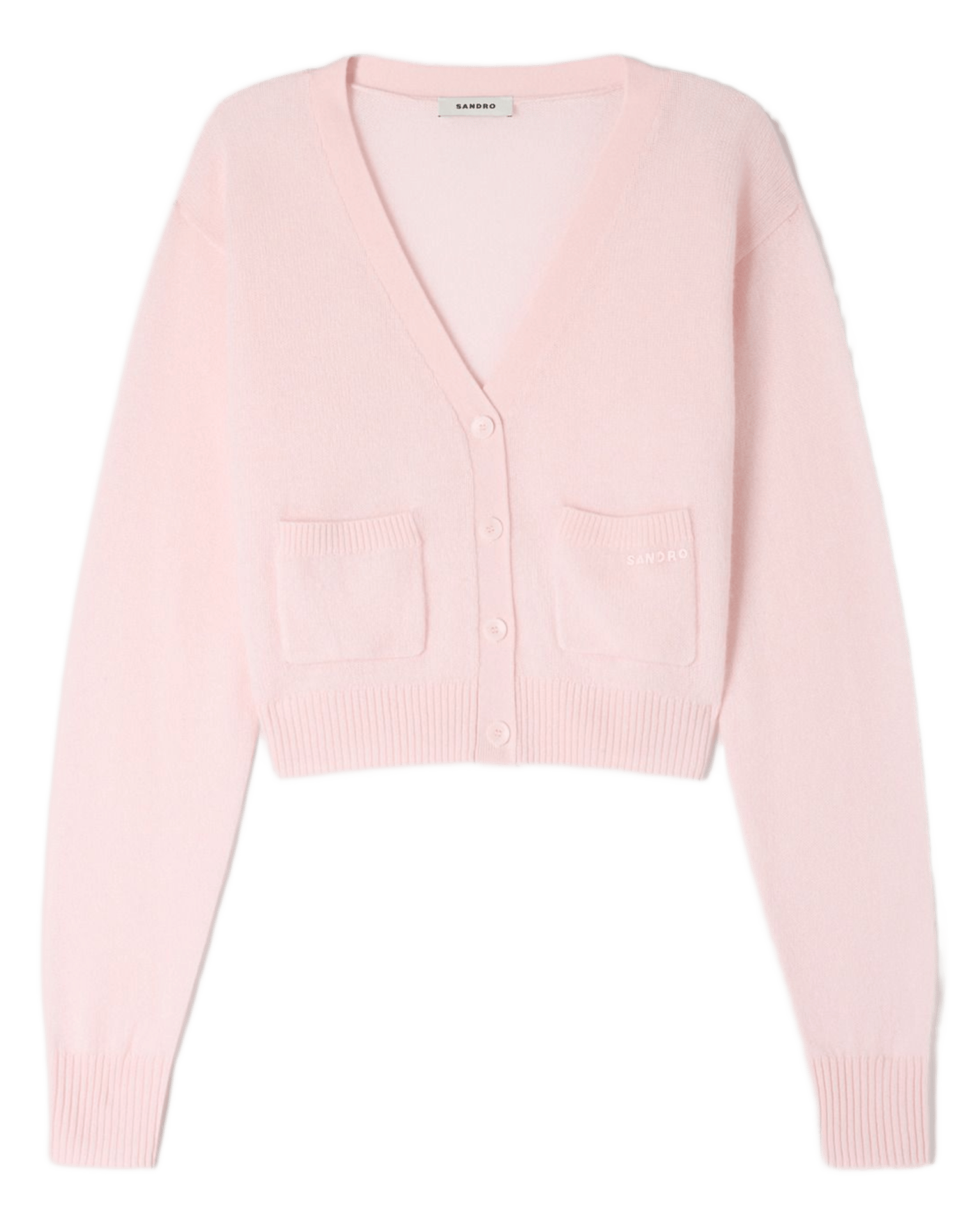 Gilet col v en laine mélangée SANDRO Rose