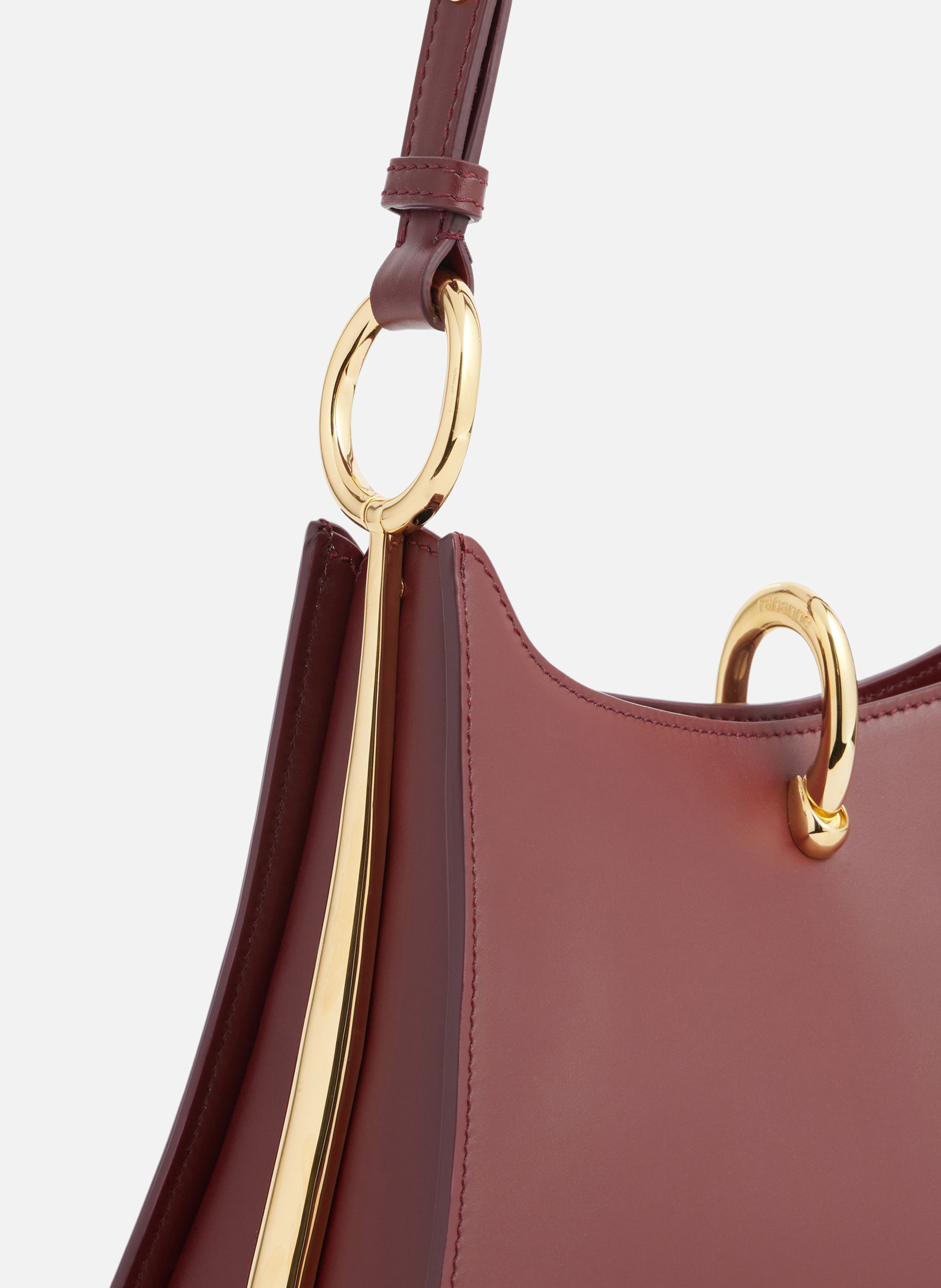 Sac ring moyen en cuir RABANNE Rouge