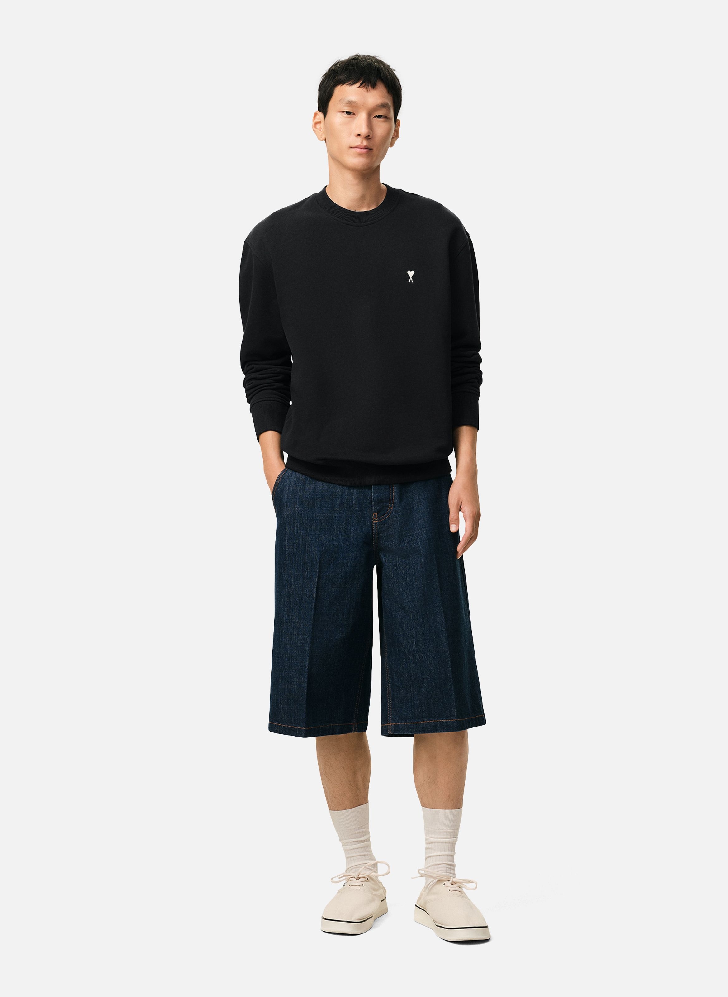 Sweatshirt ami de coeur en coton AMI PARIS Noir