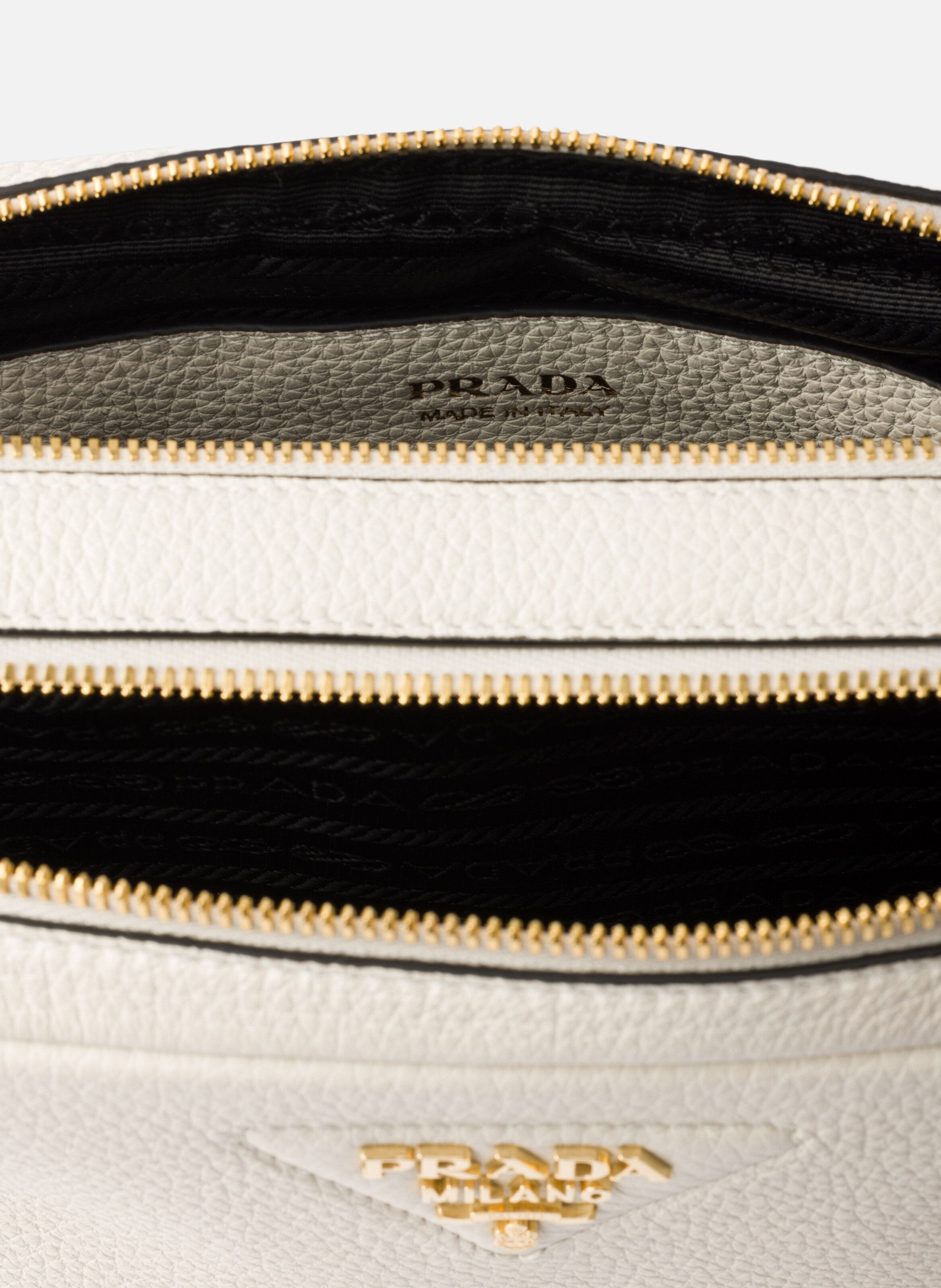 Petit sac à bandoulière en cuir PRADA Blanc