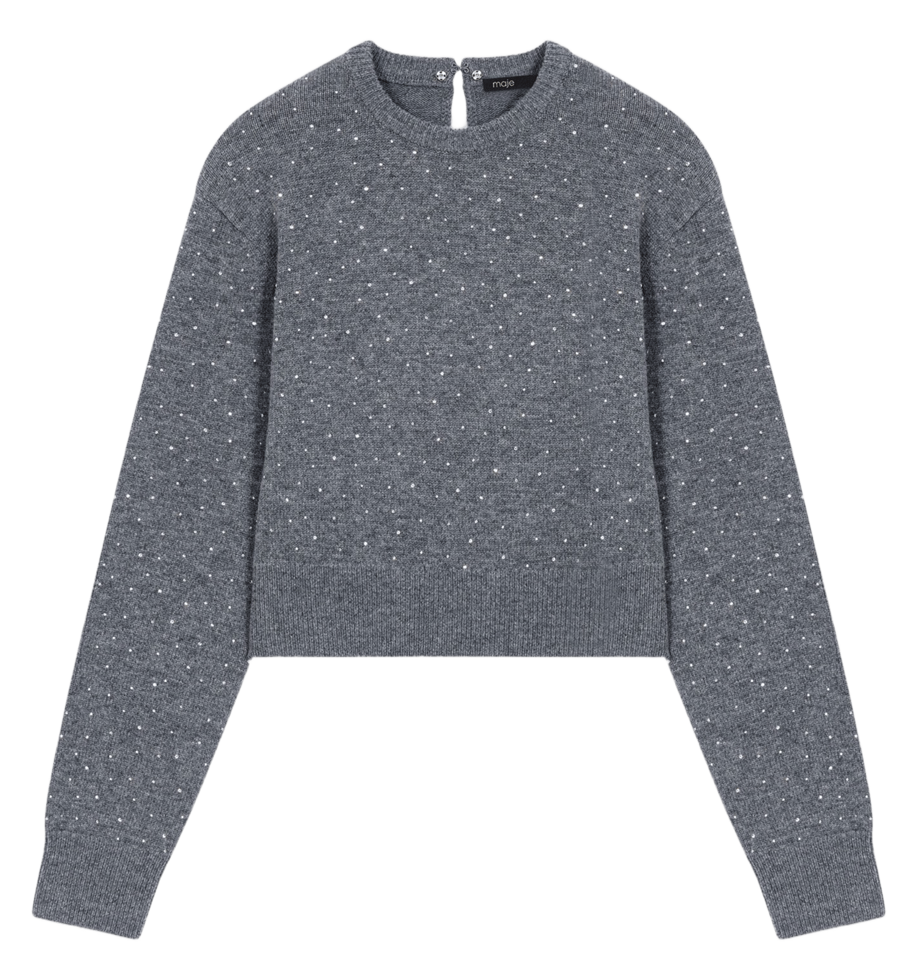 Pull droit 3-en-1 en laine mélangée MAJE Gris