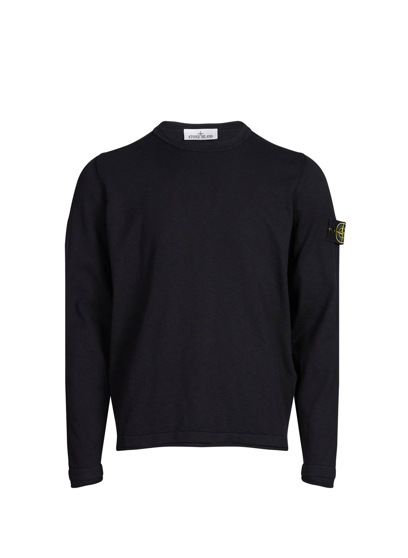 Pullover with round neckline in blended cotton STONE ISLAND Black