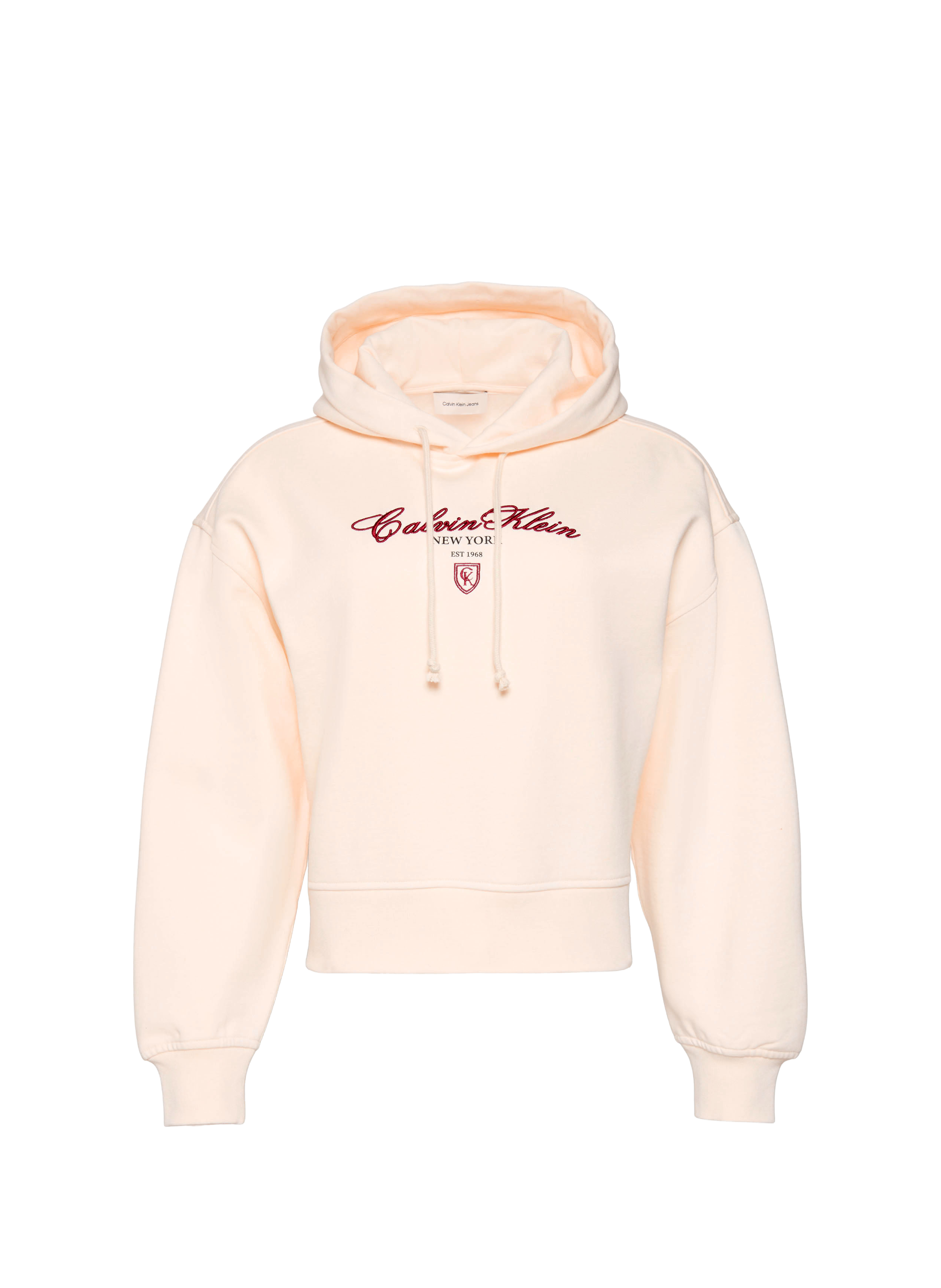 Sweat court brodé en coton mélangé CALVIN KLEIN Beige