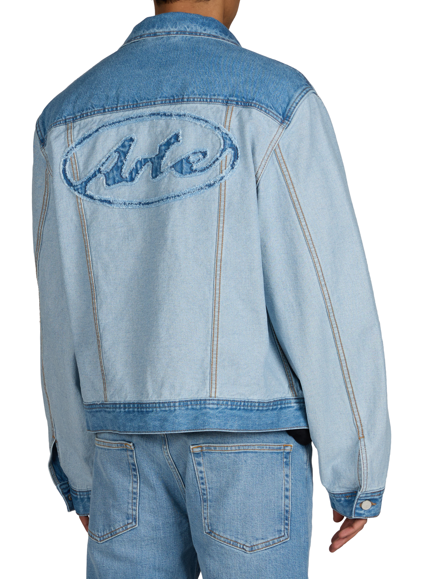 Veste denim à col classique en coton ARTE ANTWERP Bleu