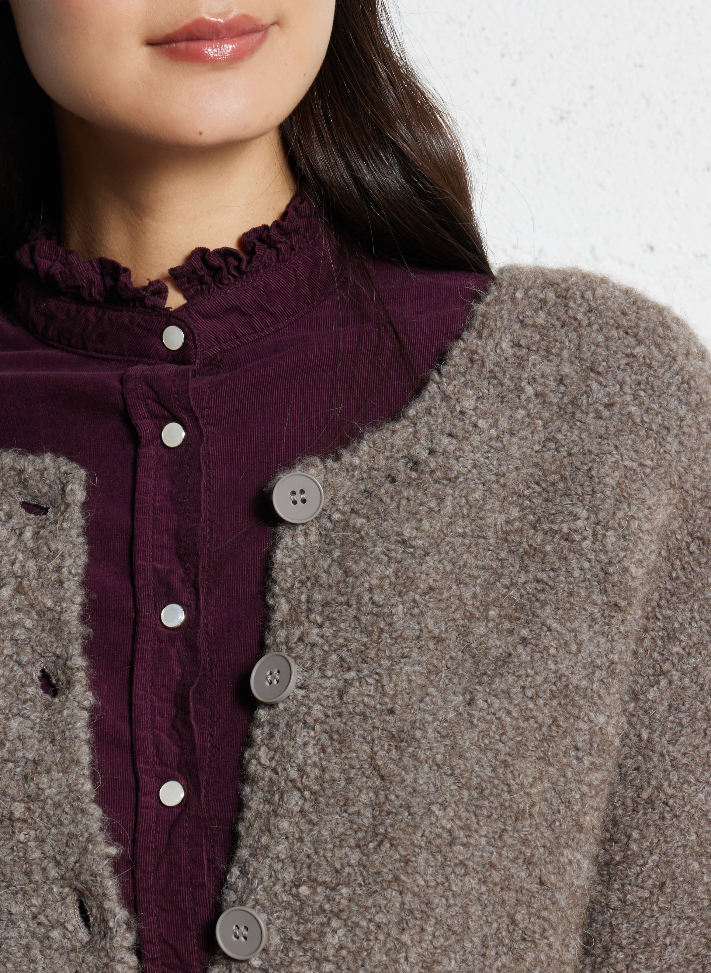 Cardigan oversize en laine mélangée zolly AMERICAN VINTAGE Beige