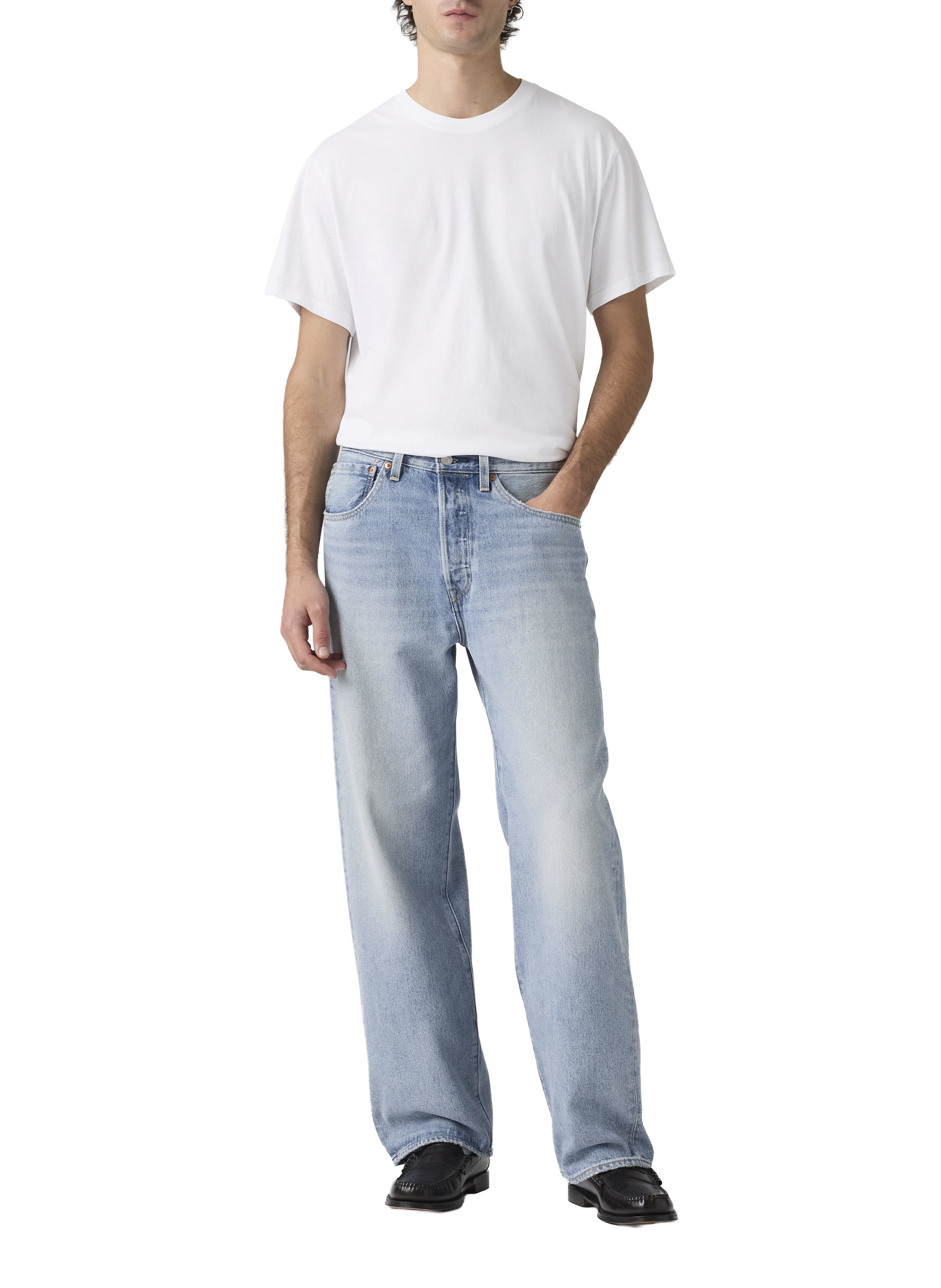 501 Weite Jeans aus Baumwolle LEVI'S Blau