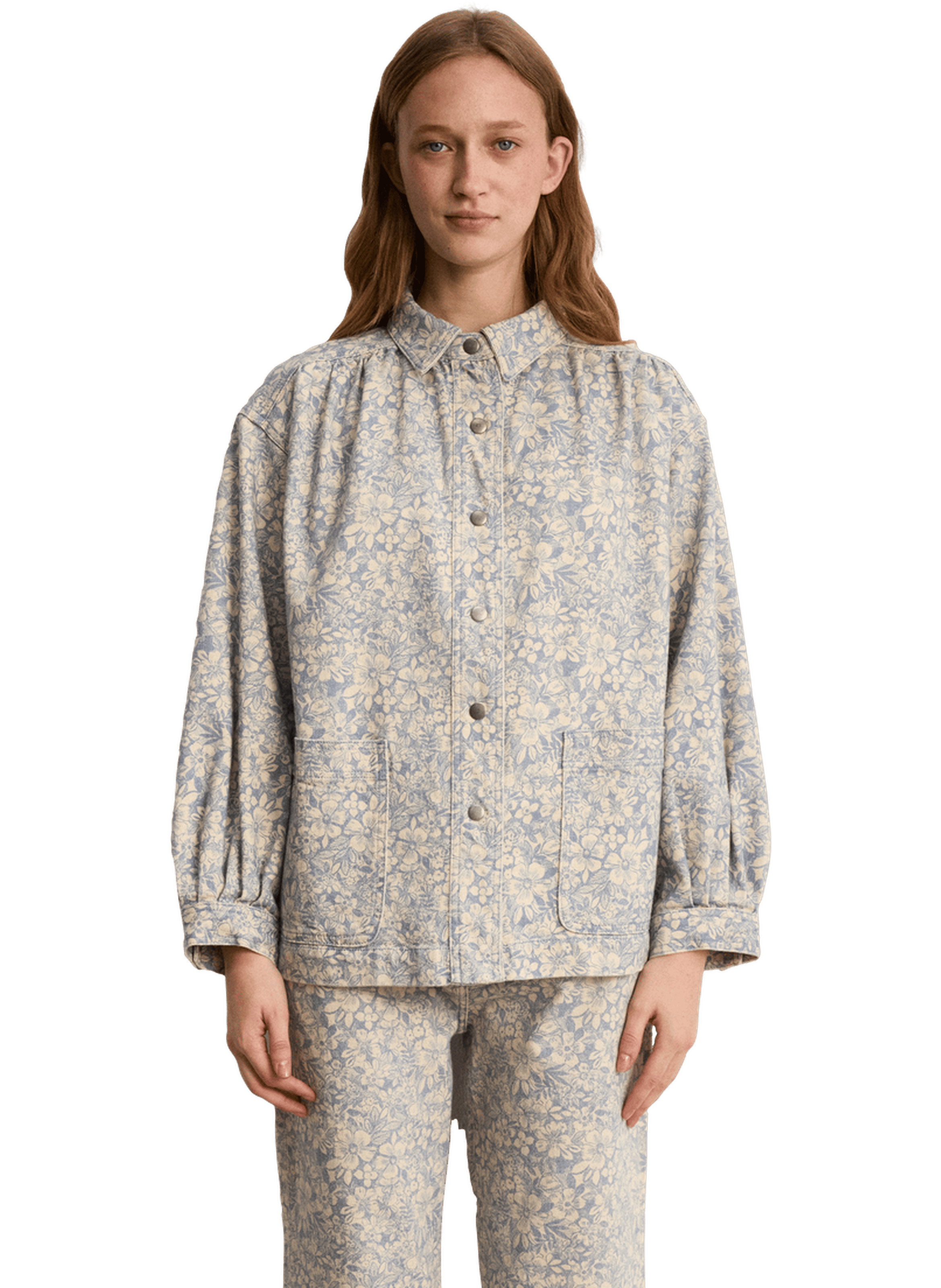 Surchemise fleurie à fronces - manoa PABLO Bleu