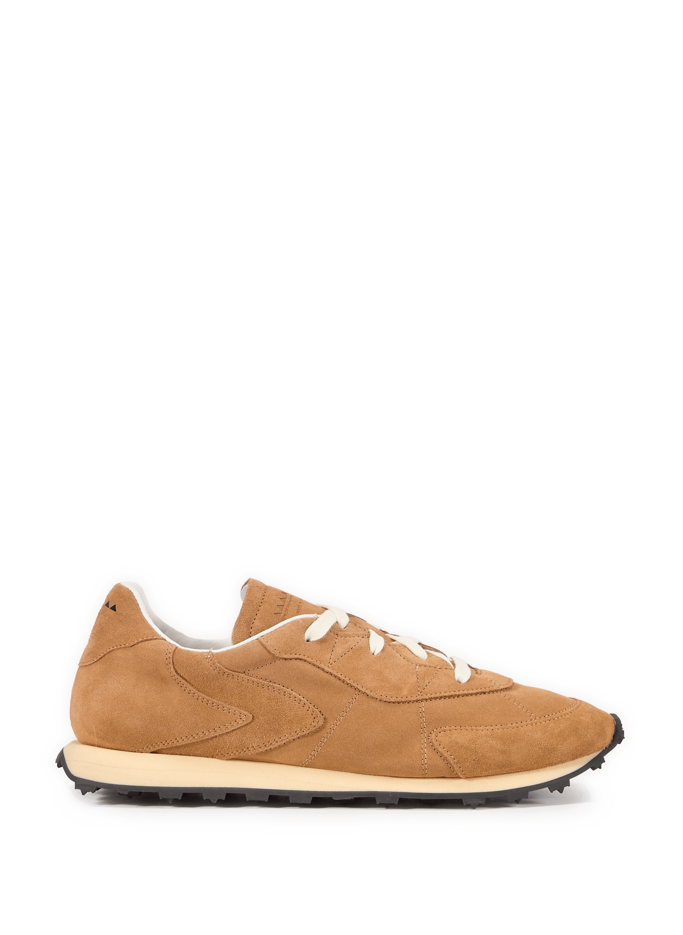 Serrated leather mixed sneakers RUN OF Beige