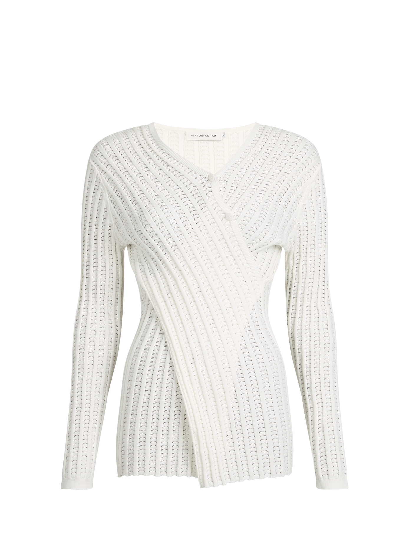 Reversible cotton knit sweater VIKTORIA CHAN White