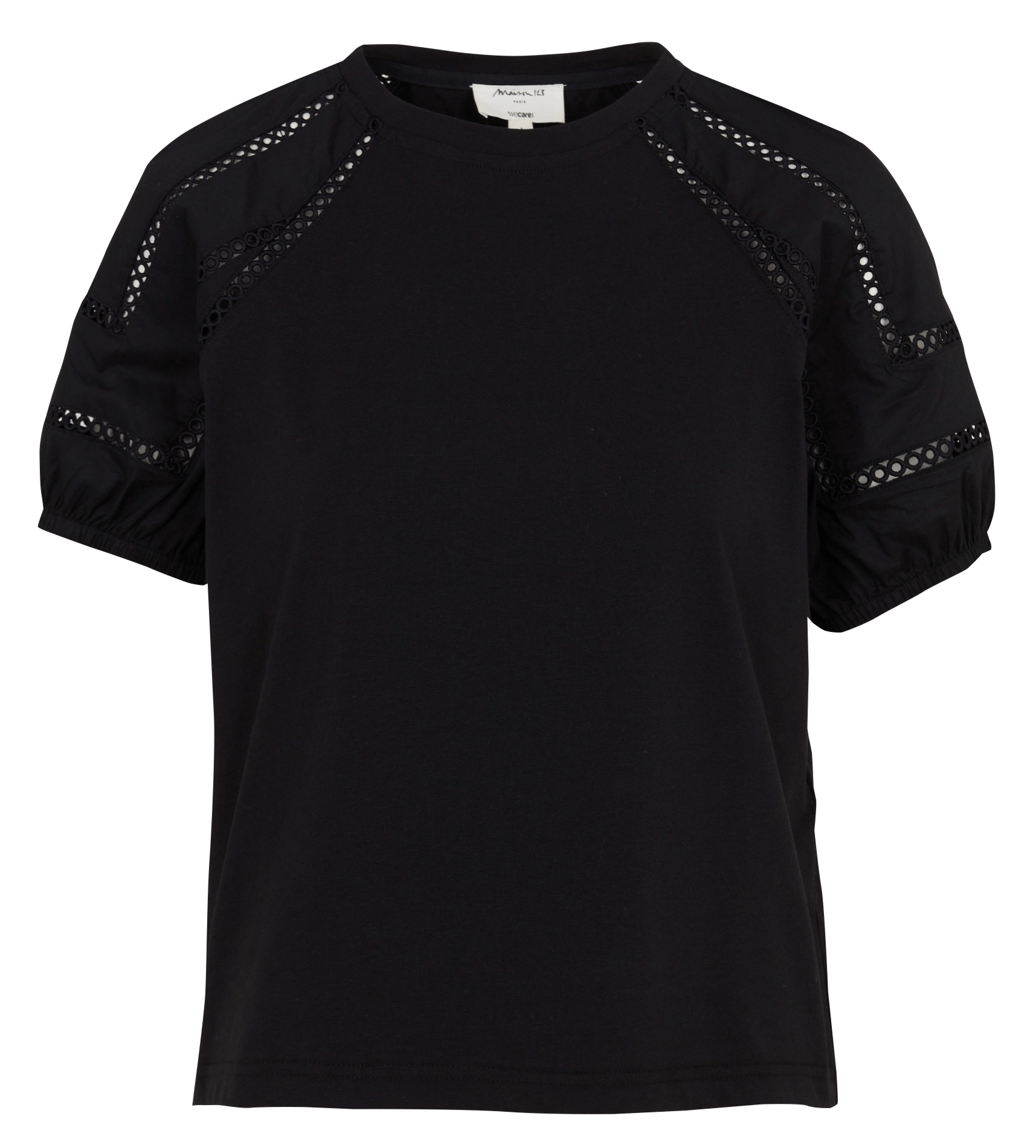 Top droit en coton mélangé lea MAISON 123 Noir