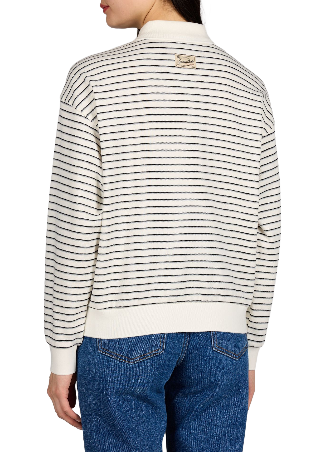 Long-sleeved straight striped polo DUNST Multicolour
