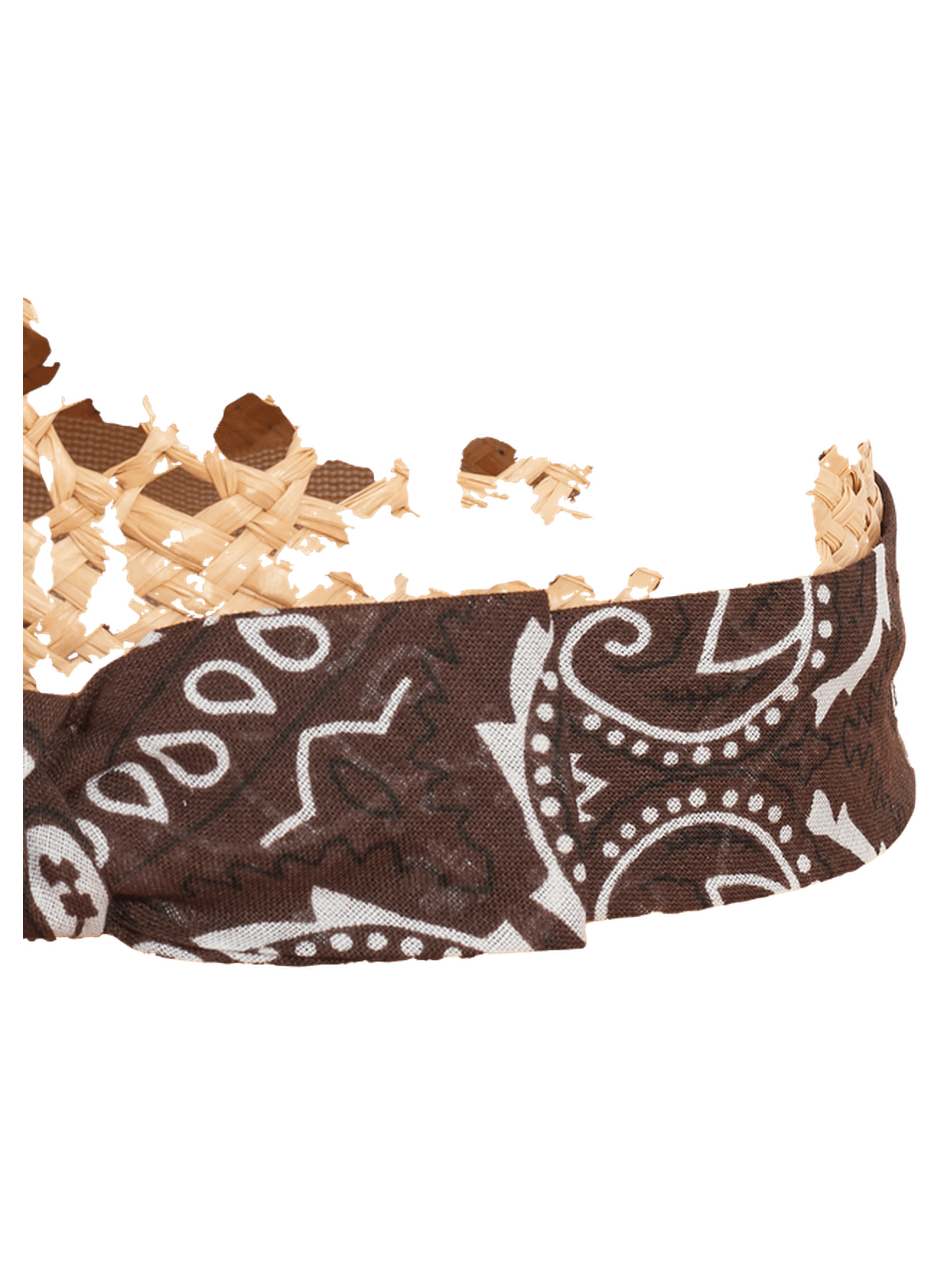 Chapeau en raphia à bandana - kayna PABLO Marron