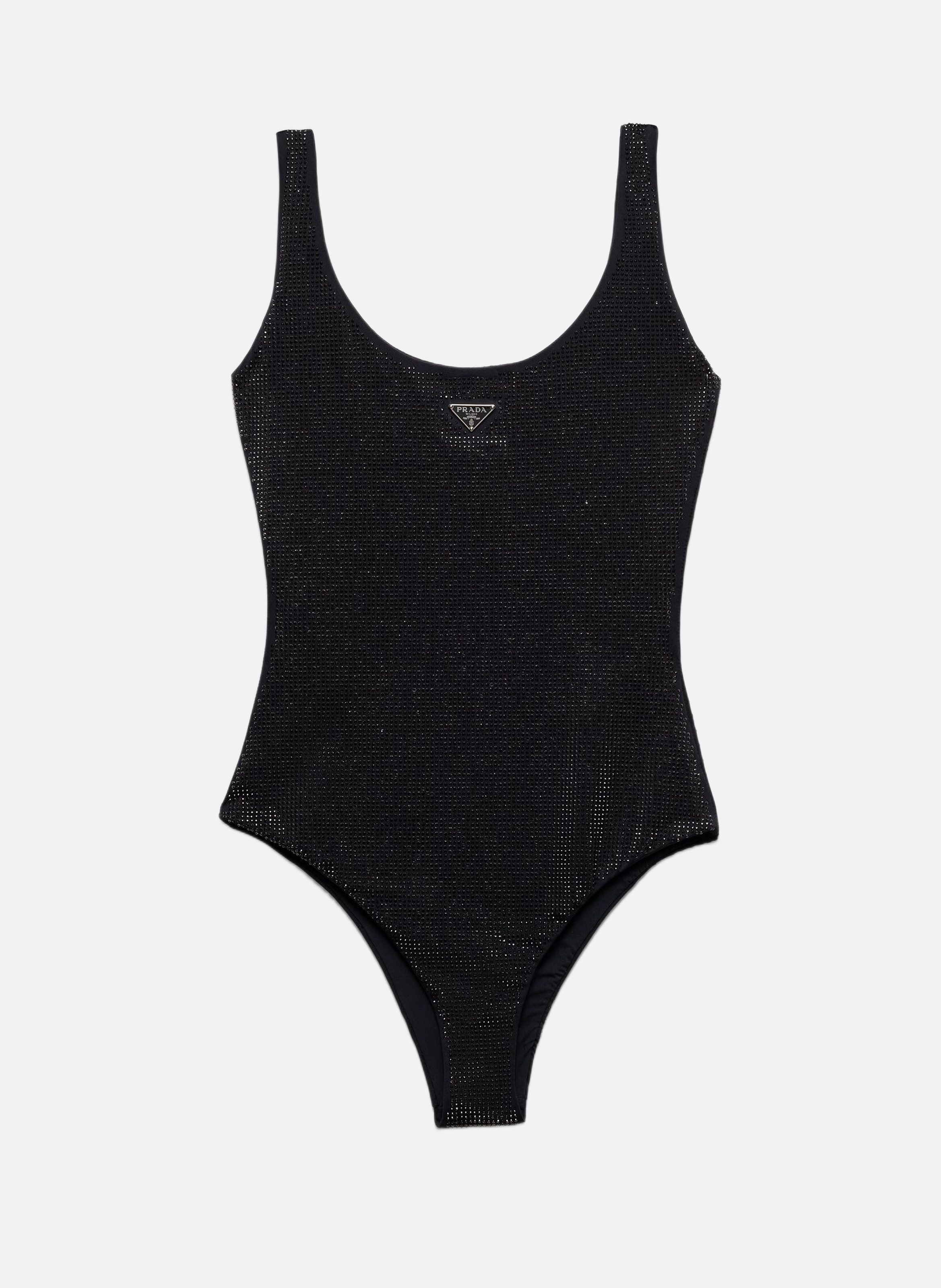 Maillot de bain une pièce en jersey à strass PRADA Noir