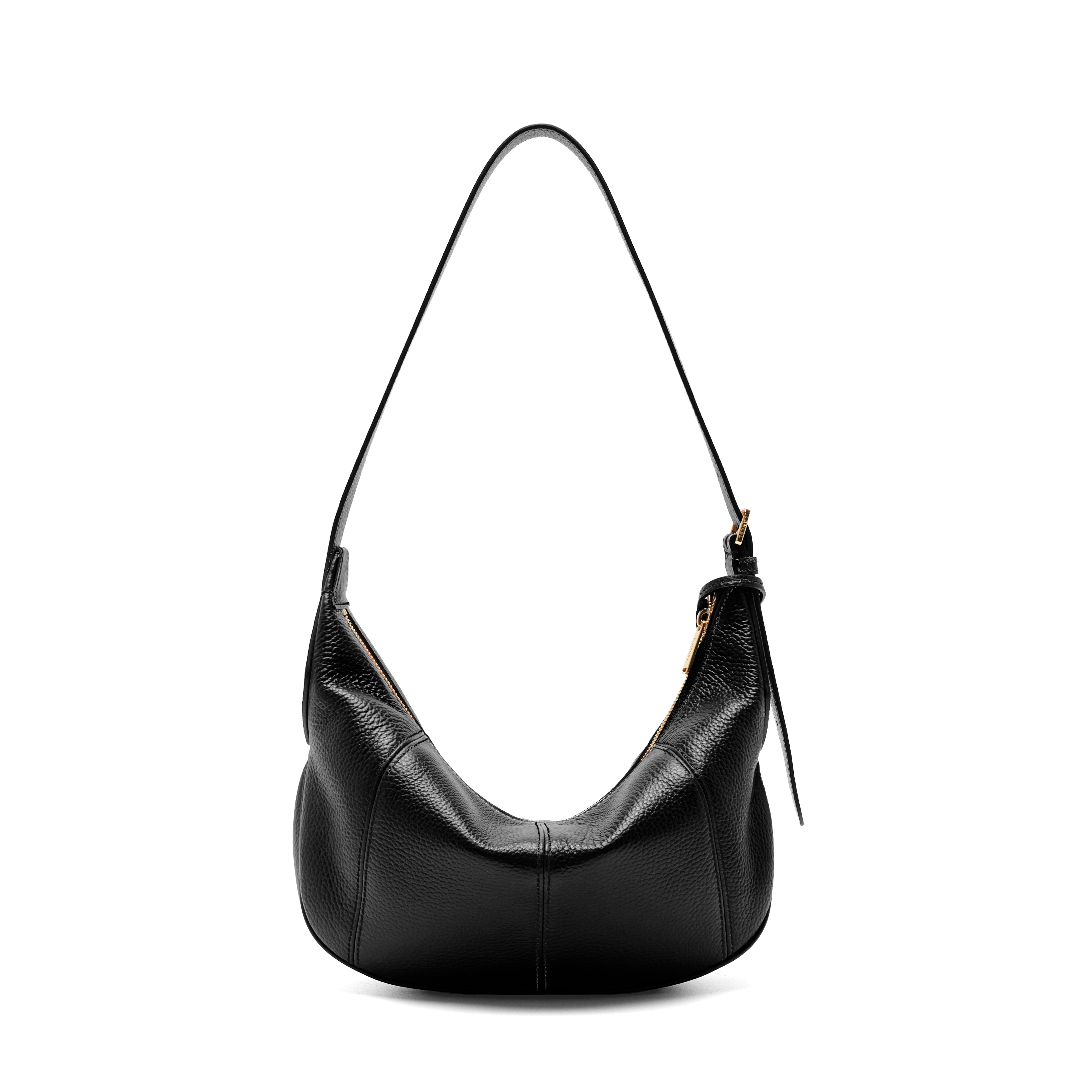 Sac hobo zippé m victoire de lancel en cuir LANCEL Noir