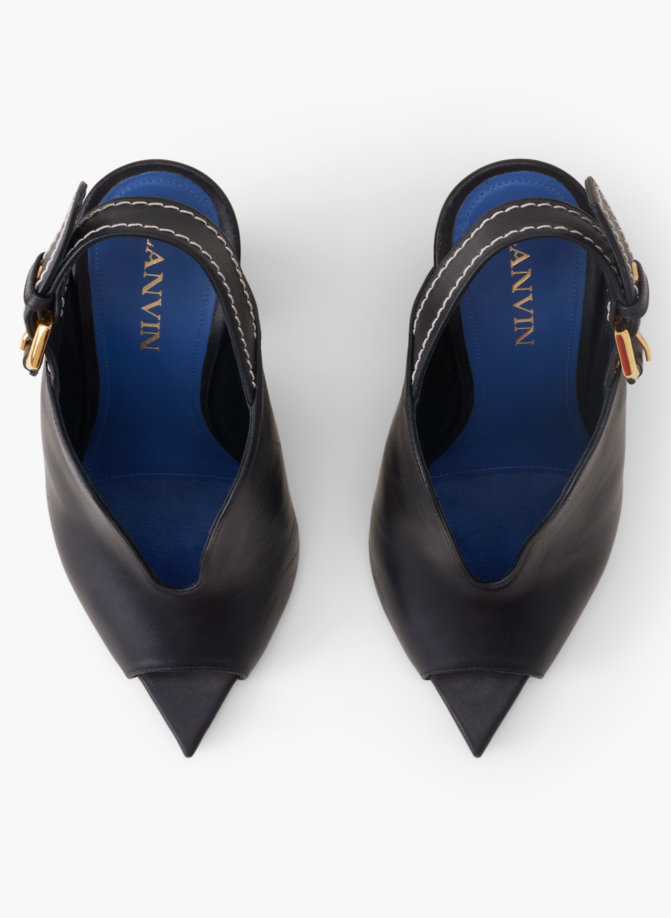 Mule a talon buckle arch en cuir LANVIN Noir